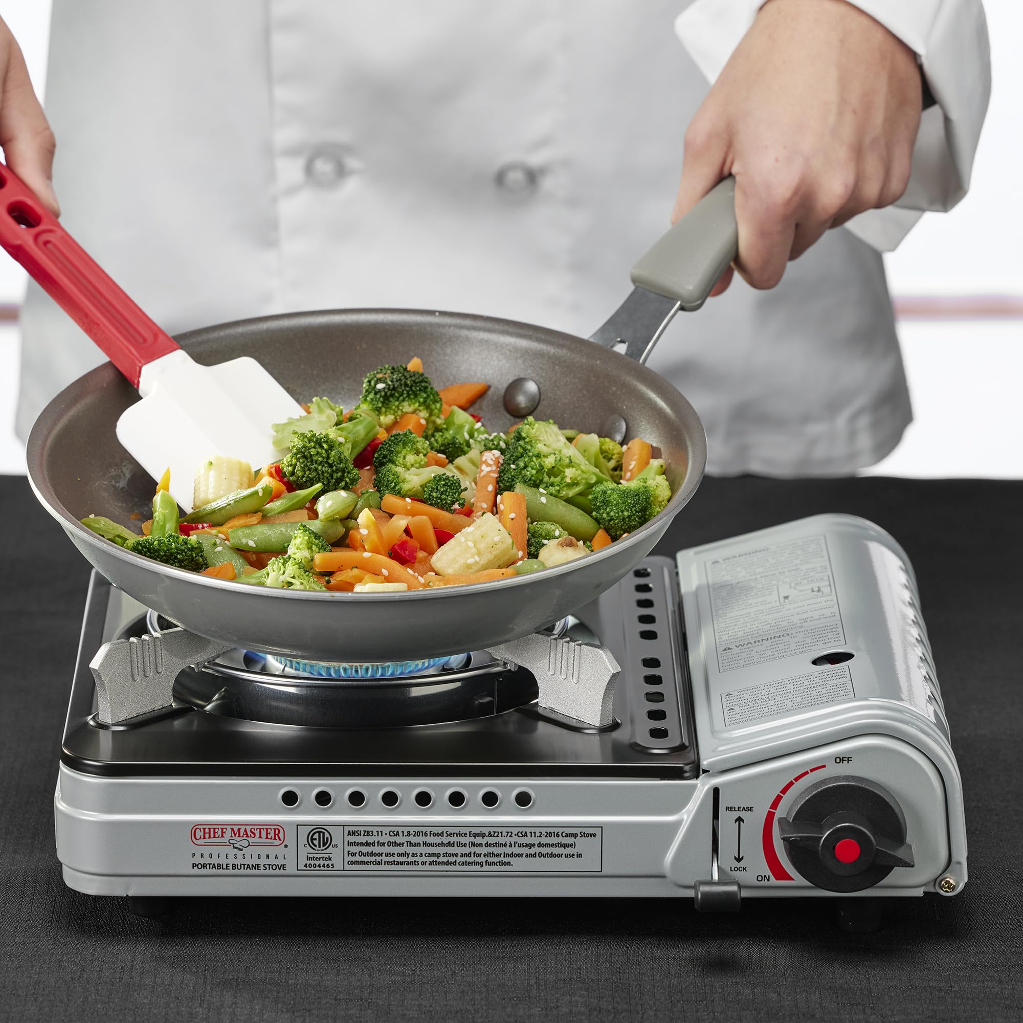 Chef Master 90235 Butane Countertop Stove 12,000 Btu, Professional Quality, Portable, With Carry Case, High Performance, Electro