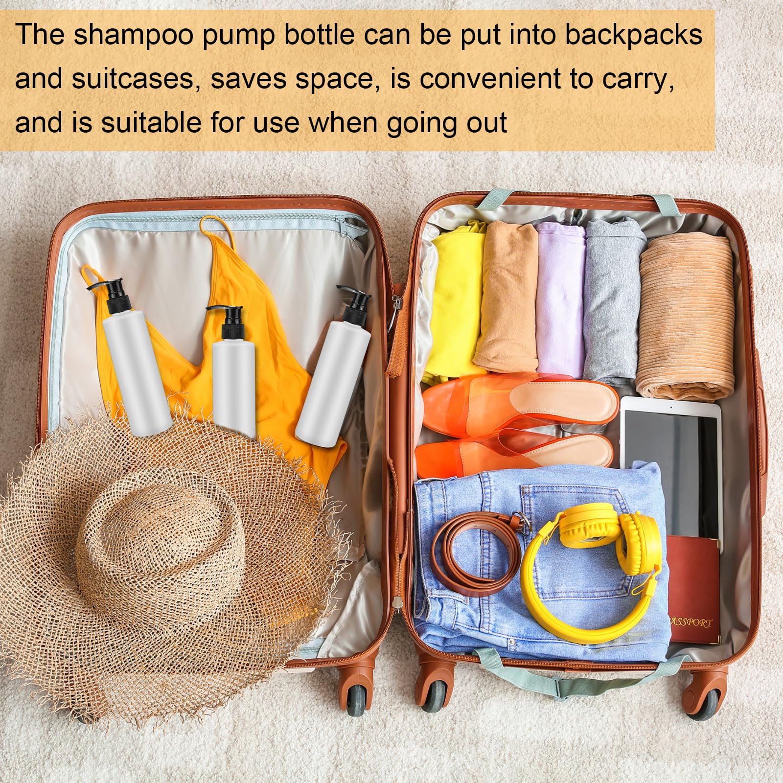 20 Pcs Plastic Pump Dispenser Bottle 8 oz Refillable Plastic Pump Bottles Bulk Pump Bottle Lotion Container Travel Lock Empty Lotion Bottles for Shampoo Massage Oil Dispensing Lotions