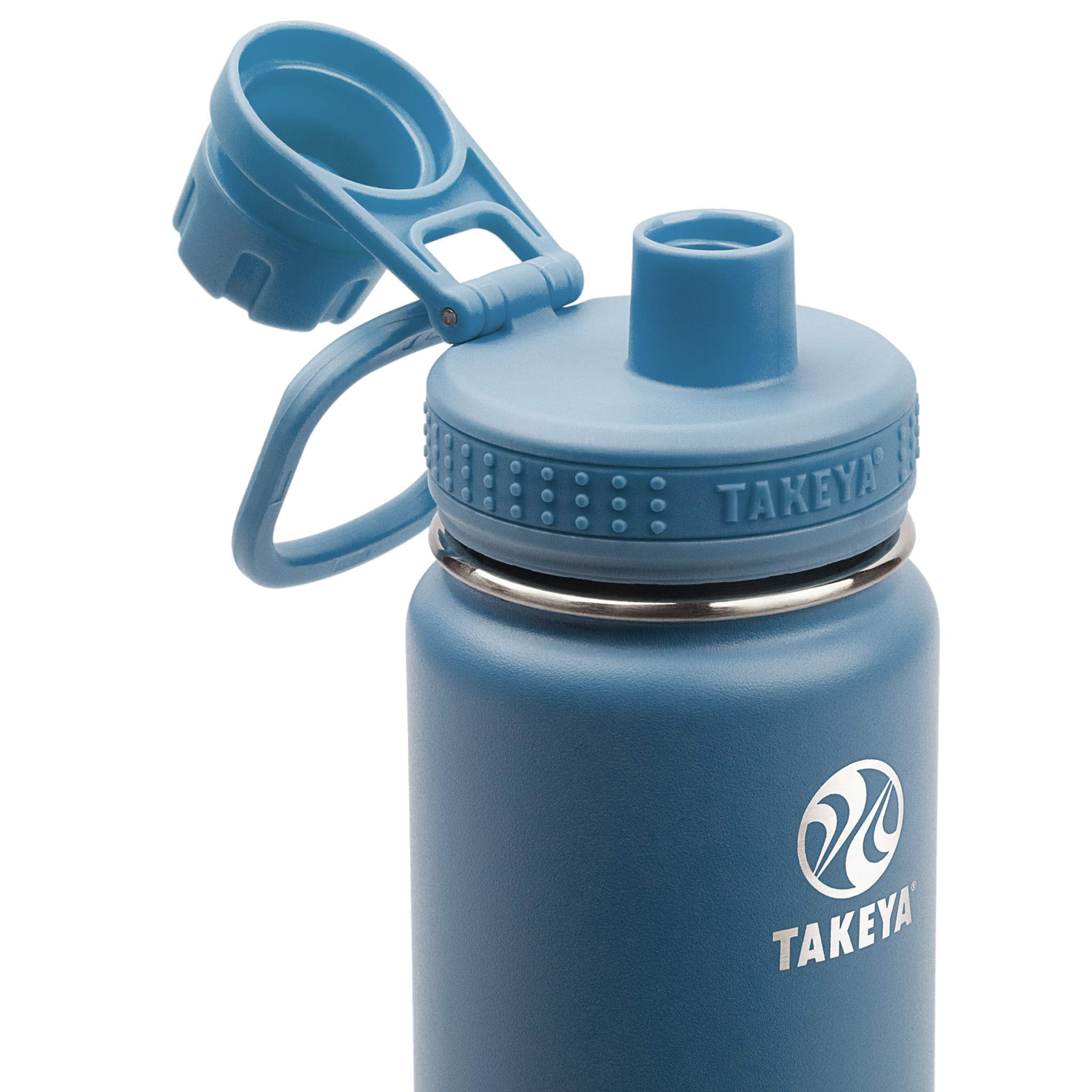 Takeya Actives Insulated Stainless Steel Water Bottle With Spout Lid, 24 Ounce, Bluestone