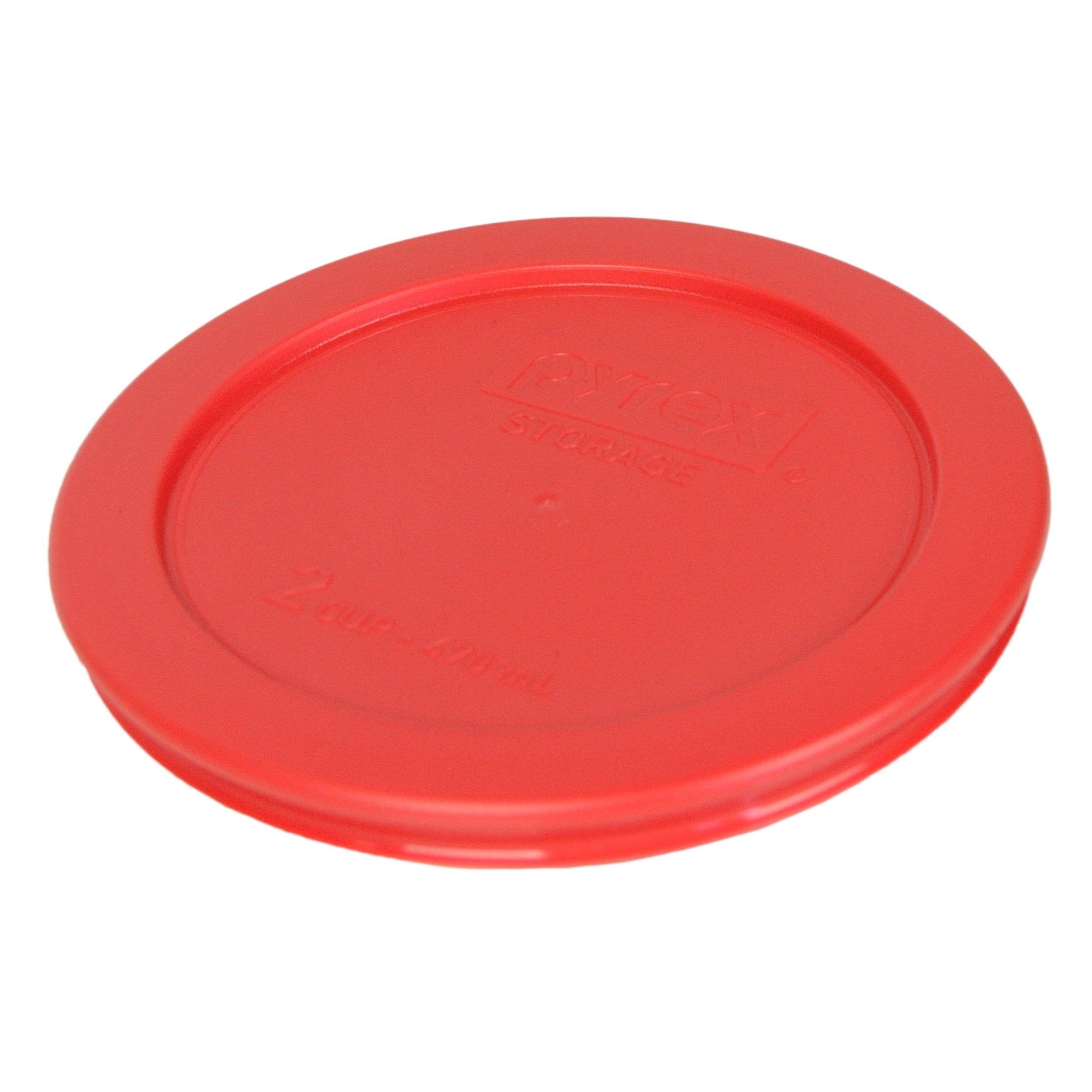 Pyrex 7200-PC Red Plastic Storage Lids, 2 Cup Size, 2 Pack