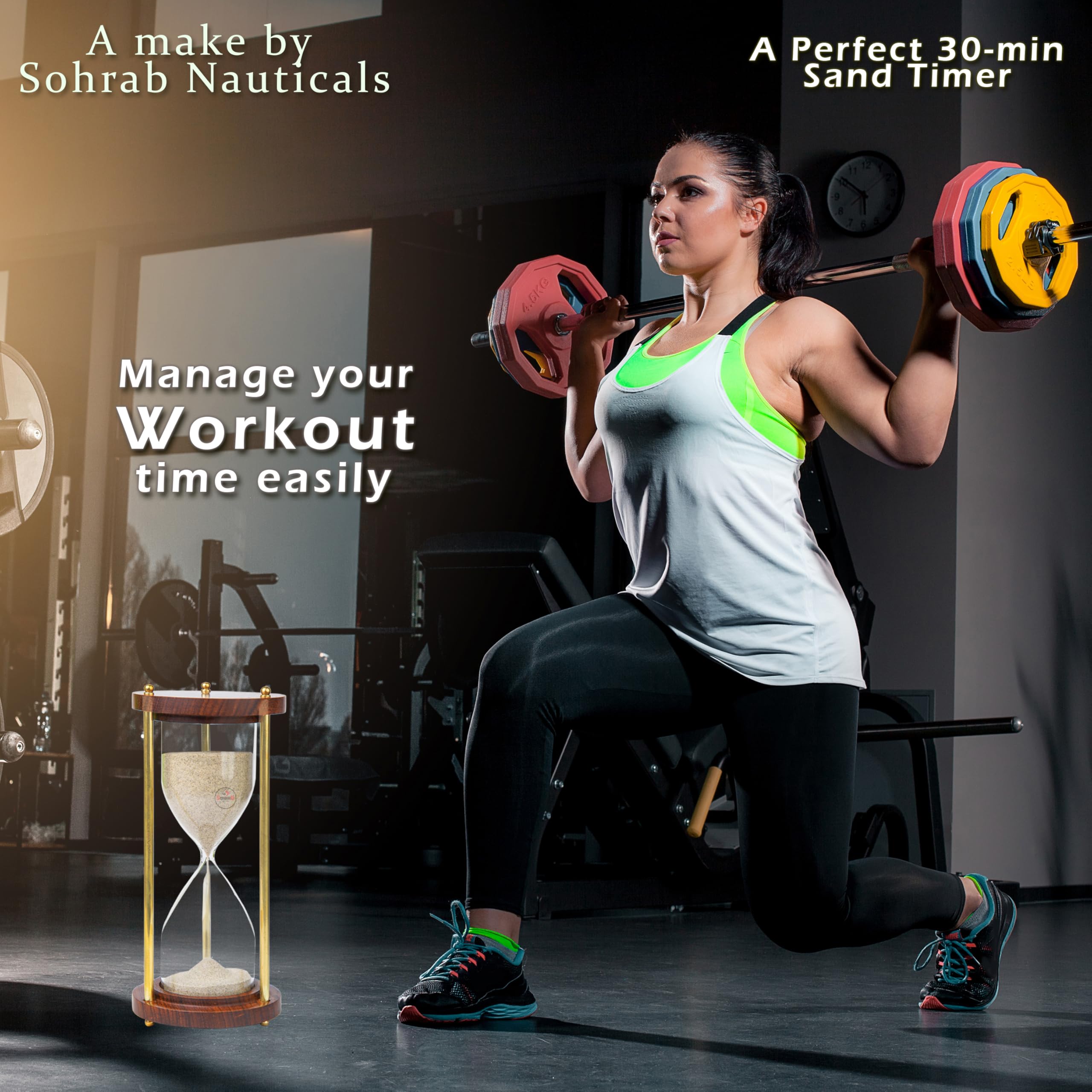 Sohrab Nauticals Hourglass 30 Minute Sand Timer Sand Glass Clock Timer With Natural Sand Sand Timer For Home & Kitchen Office Ta
