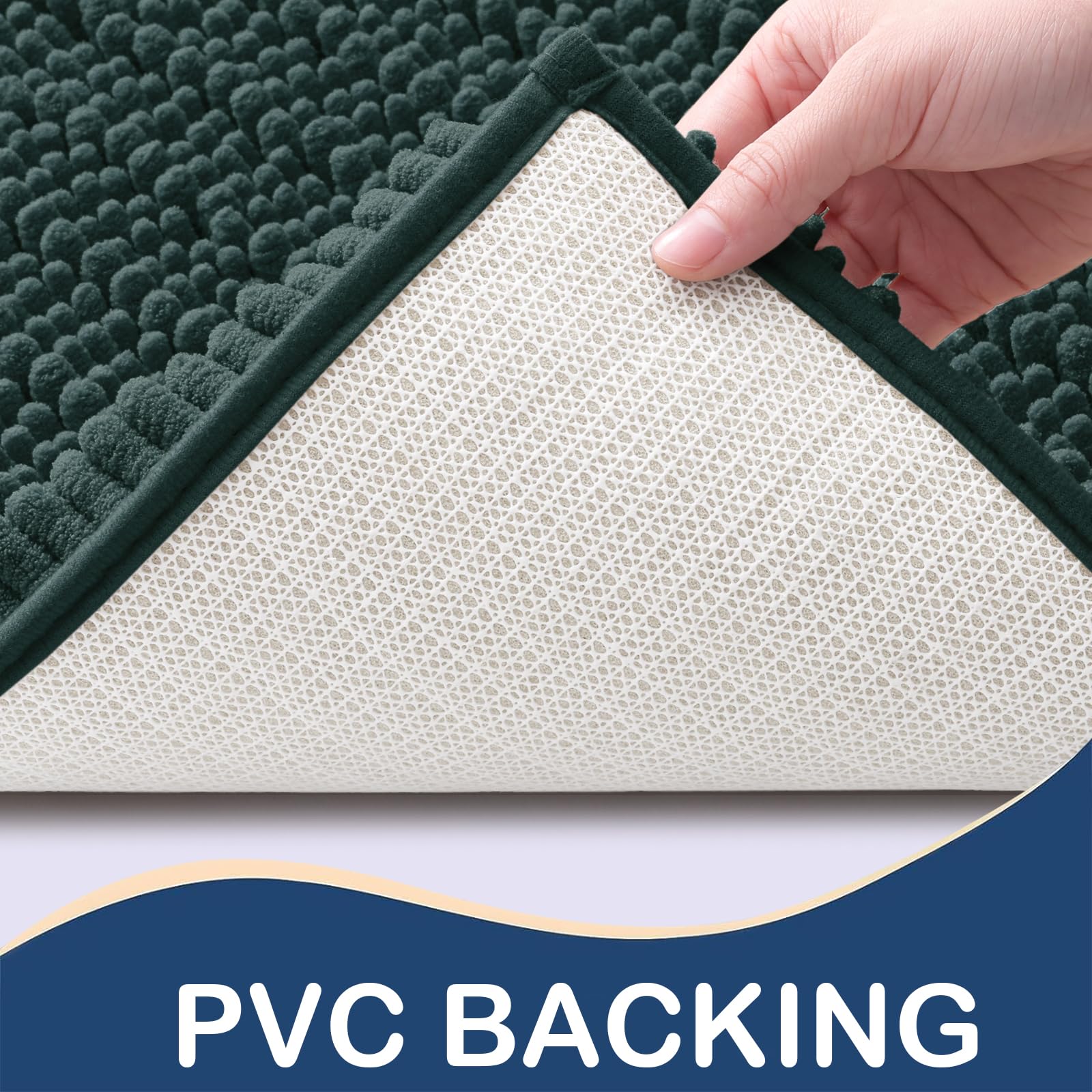 Arotive Luxury Chenille Bathroom Rug Mat, Extra Soft Thick Absorbent Shaggy Bath Rugs, Non-Slip Machine Wash Dry Plush Bath Runn