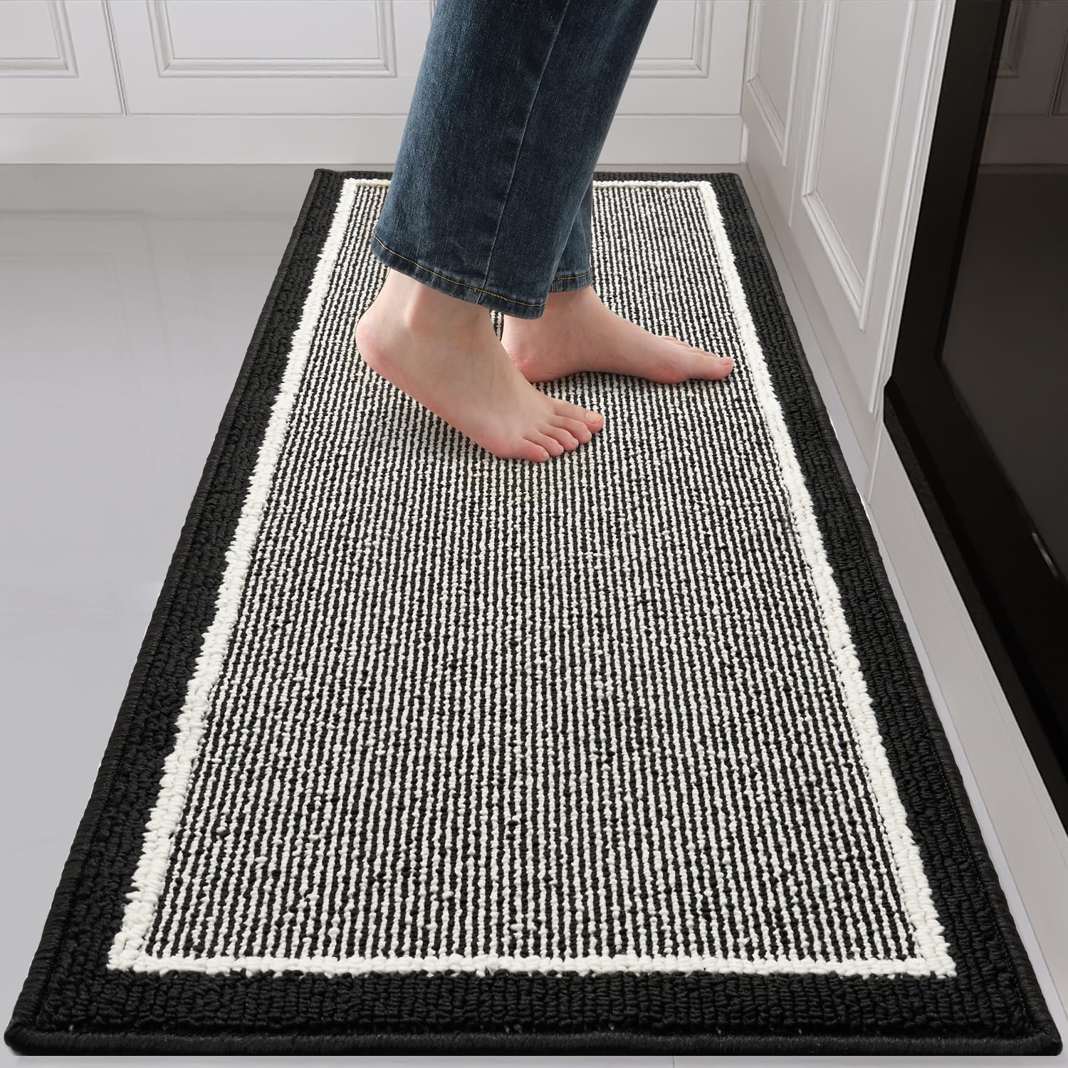 Kitchen Runner Rugs Non Slip Washable Long Kitchen Rugs Absorbent Dirt Resist Runners for Kitchen Floor Mat in Front of Sink Rug