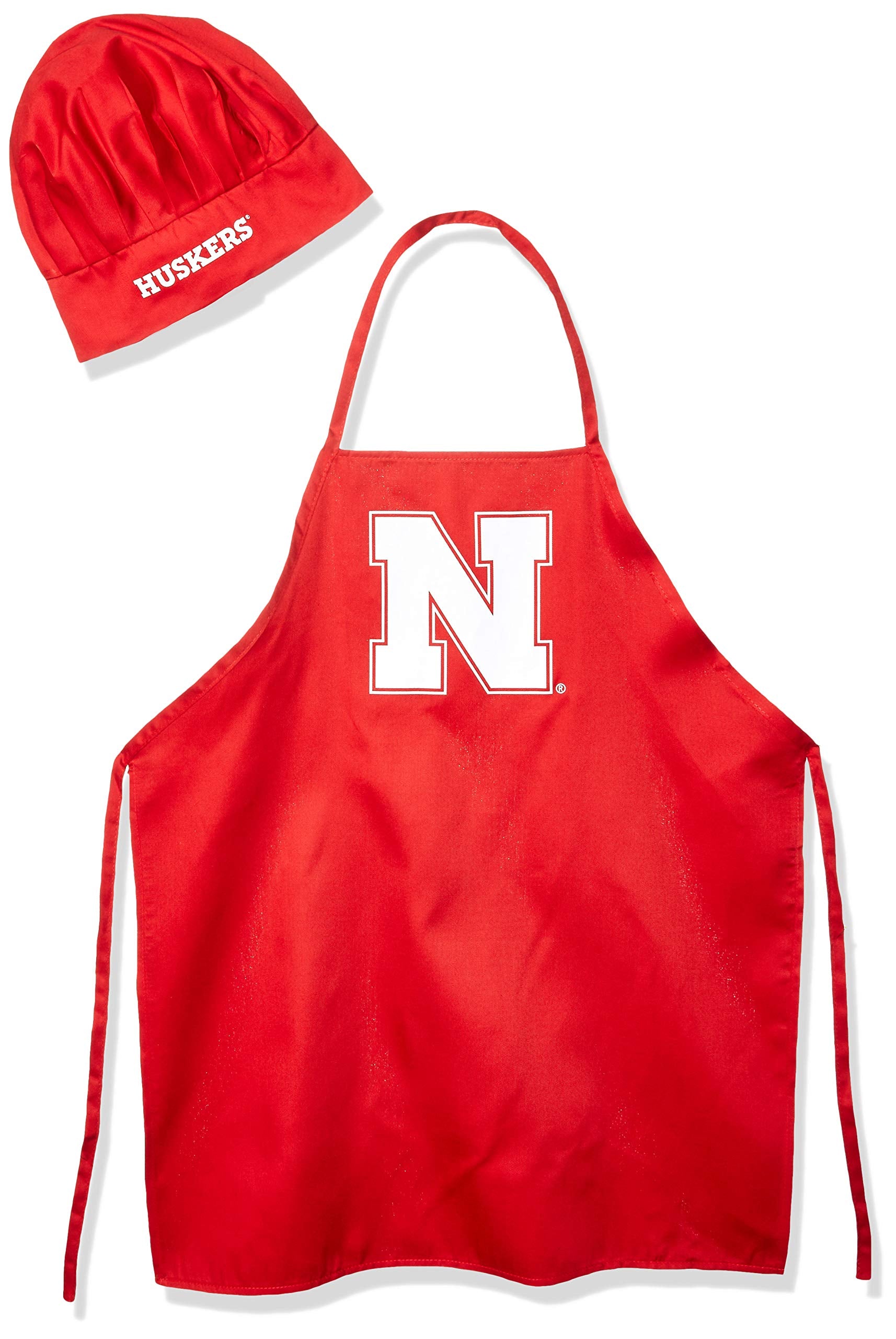 Pro Specialties Group Ncaa Nebraska Cornhuskers Mens Chef Hat & Apron, Full Color Team Logo, One Size