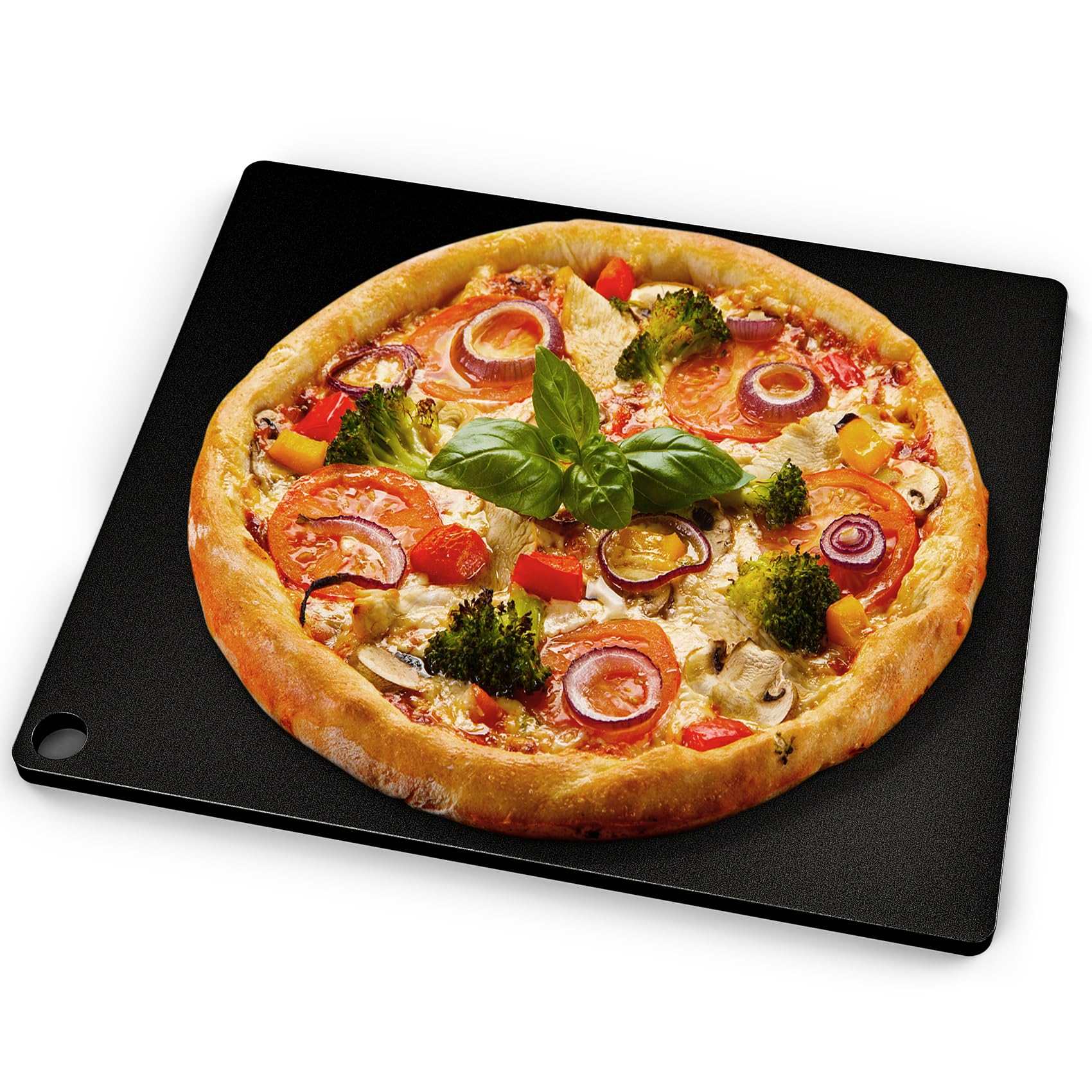 Onlyfire Pizza Steel Baking Stone For Oven Bbq And Grill - 16 X 14 Inch Large Non-Stick Pizza Pan With High Performance Conducti