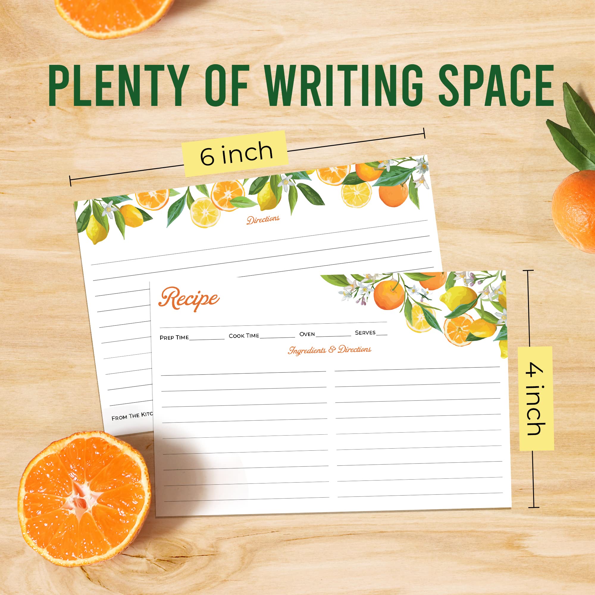 4X6 Recipe Cards Double Sided, 60 Pcs. Recipe Sheets, Kitchen Decor, Premium & Durable Kitchen Supplies, Easy To Write On Recipe