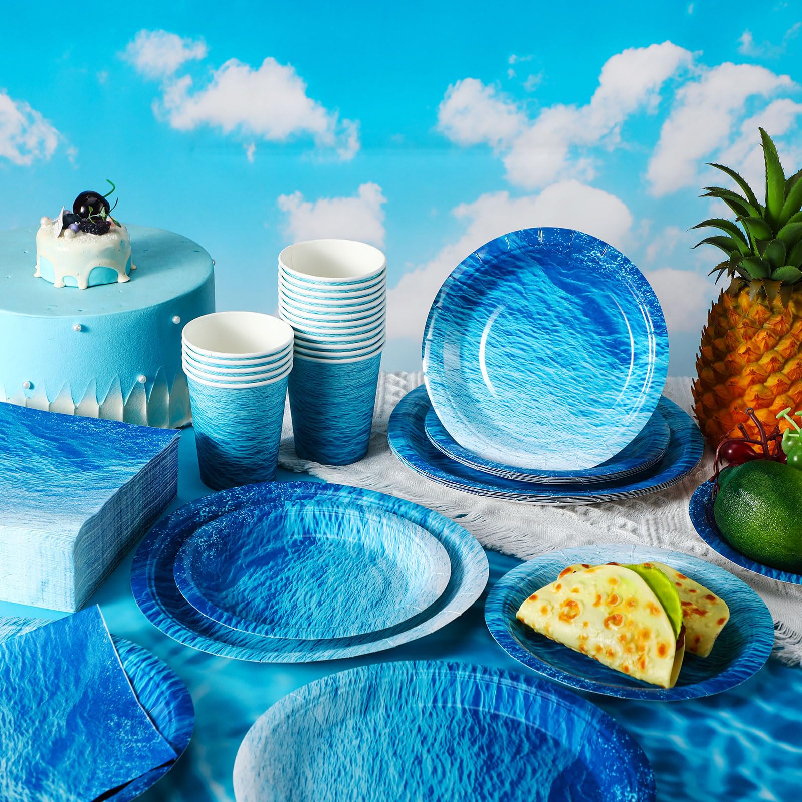 Hsei 250 Pcs Summer Cactus Plates And Napkins Party Decorations Disposable Tableware Sets Summer Birthday Party Supplies Serves