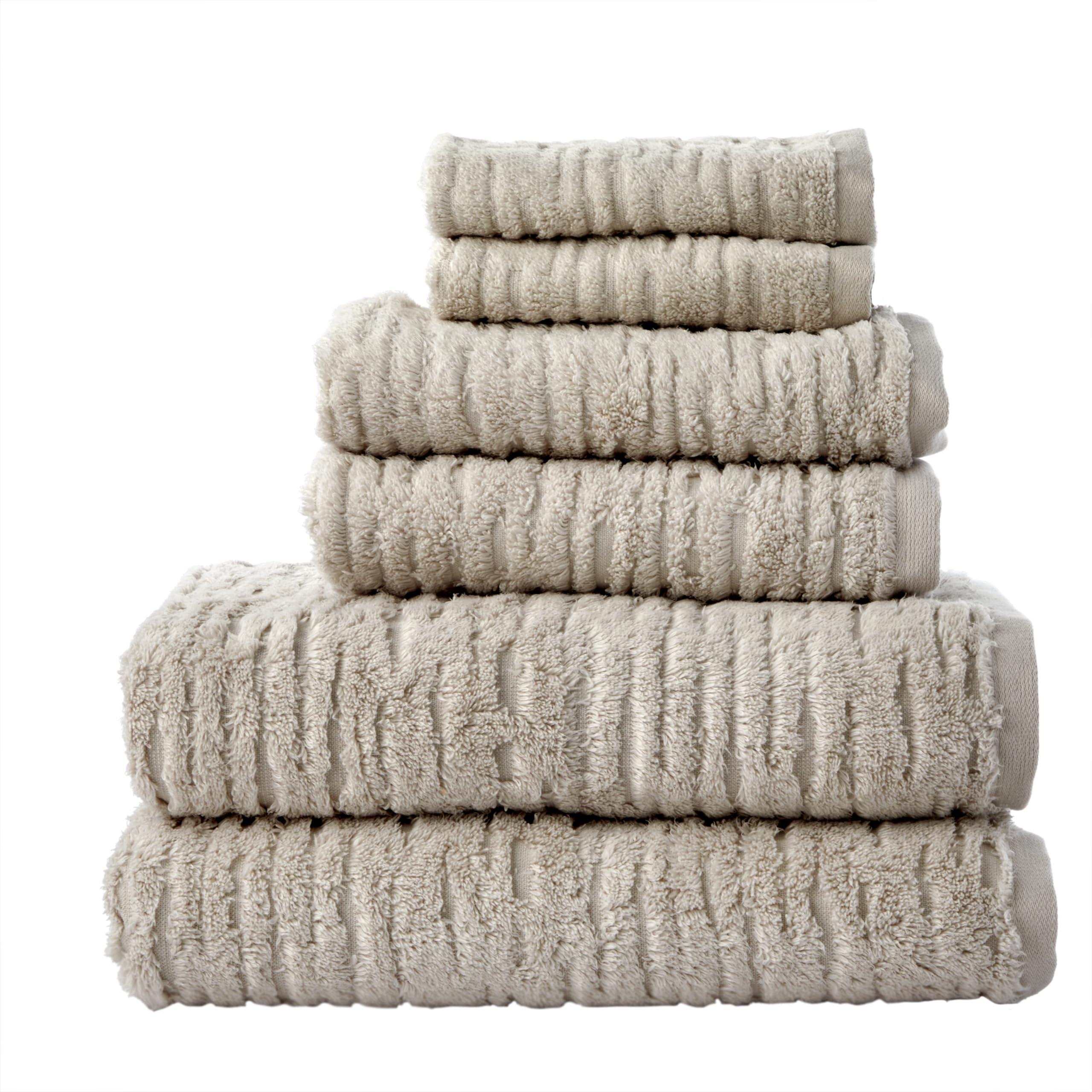 Skl Home Cloudsoft Cotton Luxury 6-Piece Towel Set, Oatmeal