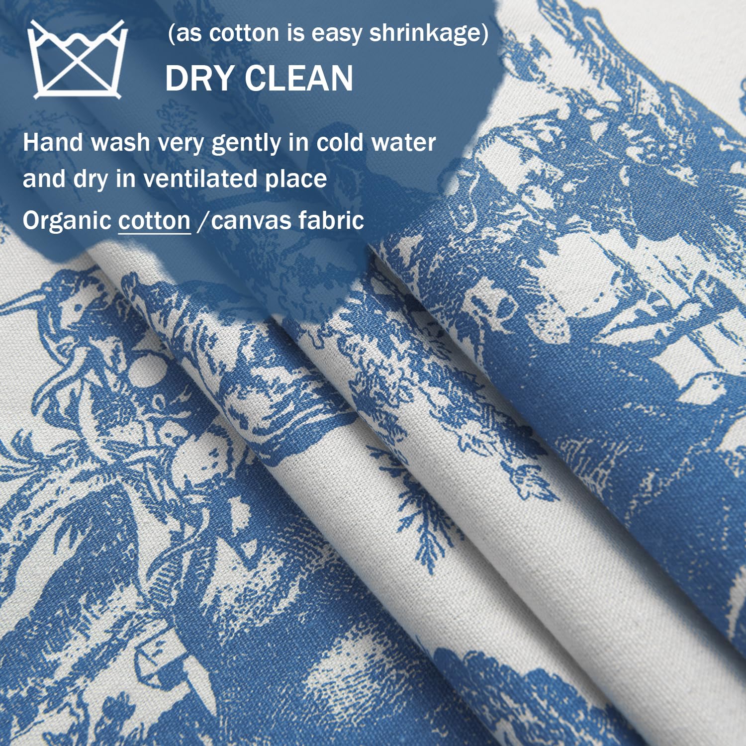 Royal Blue Table Runners 90 Inches Long For Dining Table Decor,Chinoserie Toile Print French Country Tablecloth Table Cloth Runn