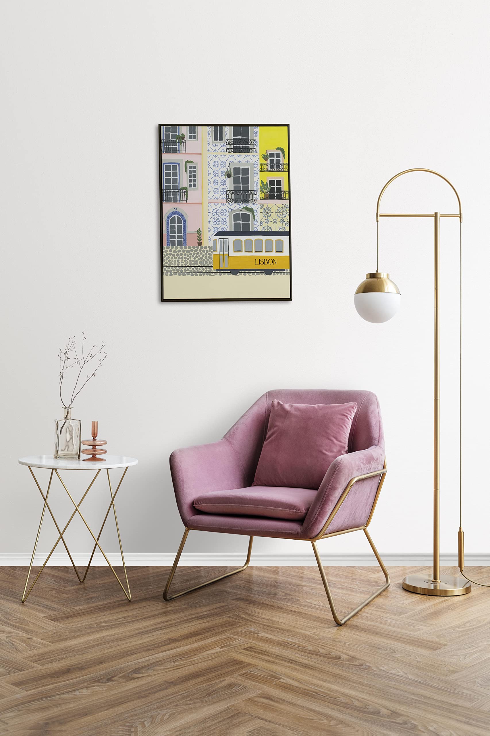 The Spring Palette | Lisbon - Travel Inspired Modern Wall Painting | Modern Art Painting For Living Room Bed Room And Office | 1