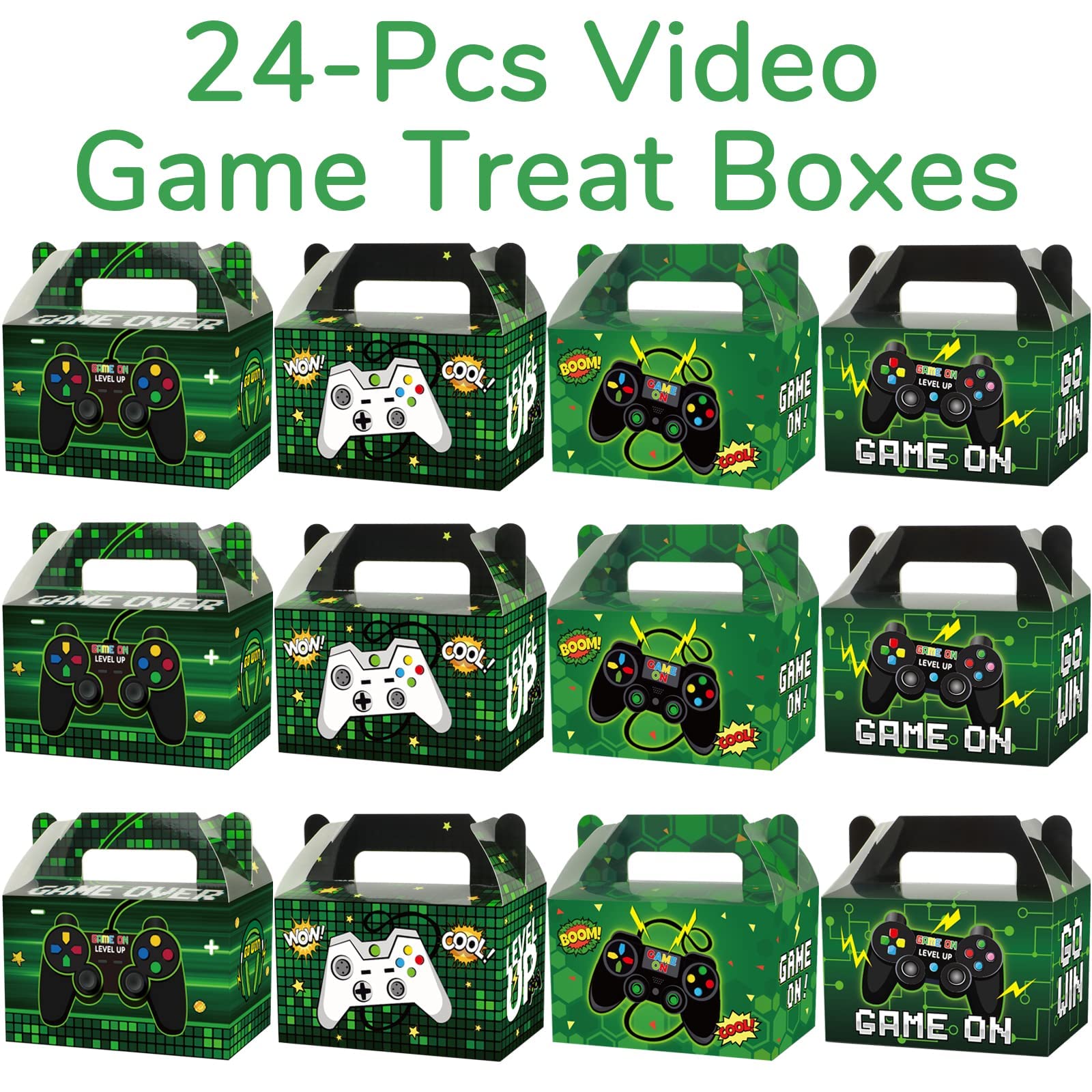 12 Pack Video Game Party Boxes Game On Party Favor Candy Treat Boxes Bags Gaming Birthday Goodies Valentine'S Day Gift Boxes For