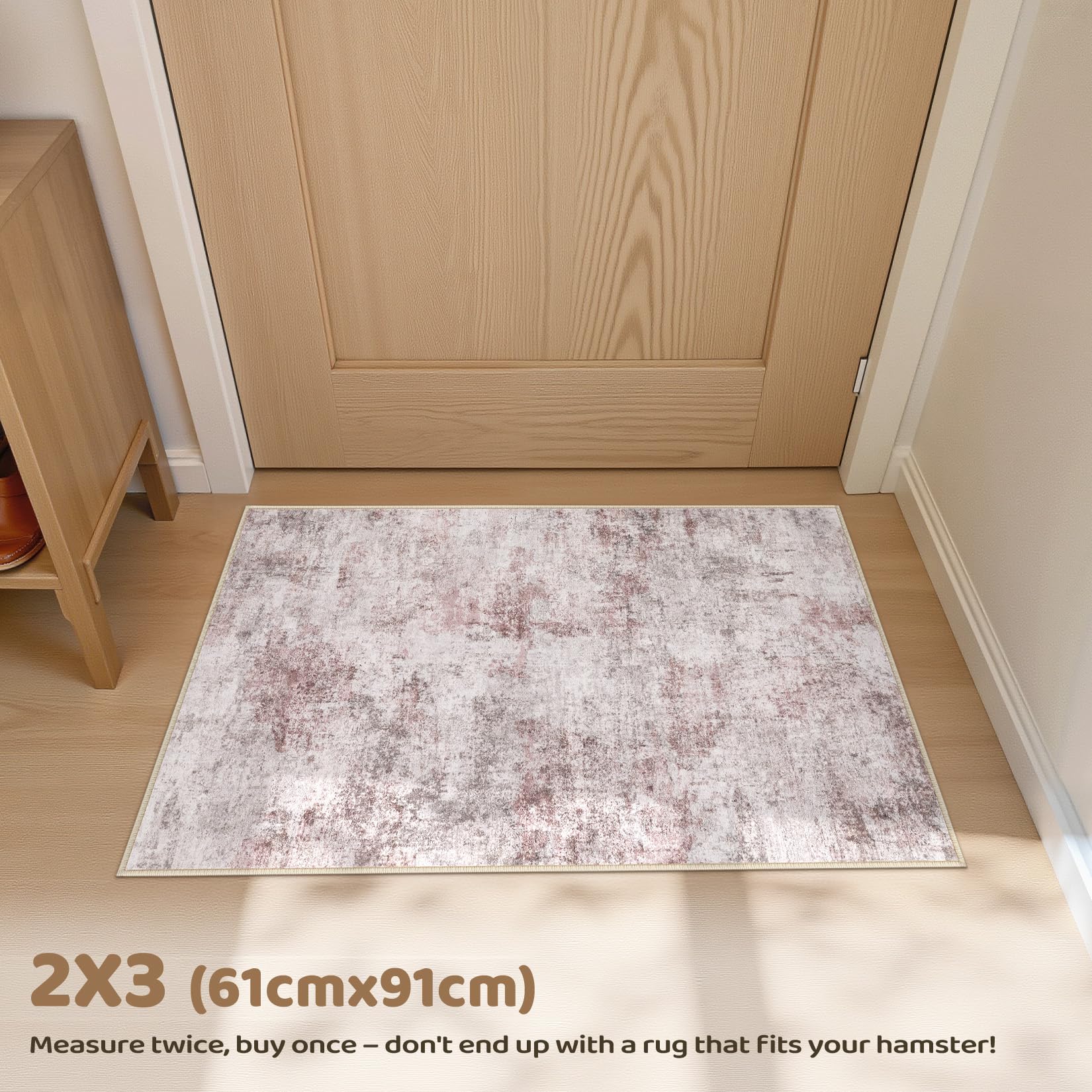 UERMEI 5x7 Area Living Room Rugs - Washable Neutral Modern Abstract Soft Thin Large Rug Indoor Floor No Slip Rug Carpet for Bedr