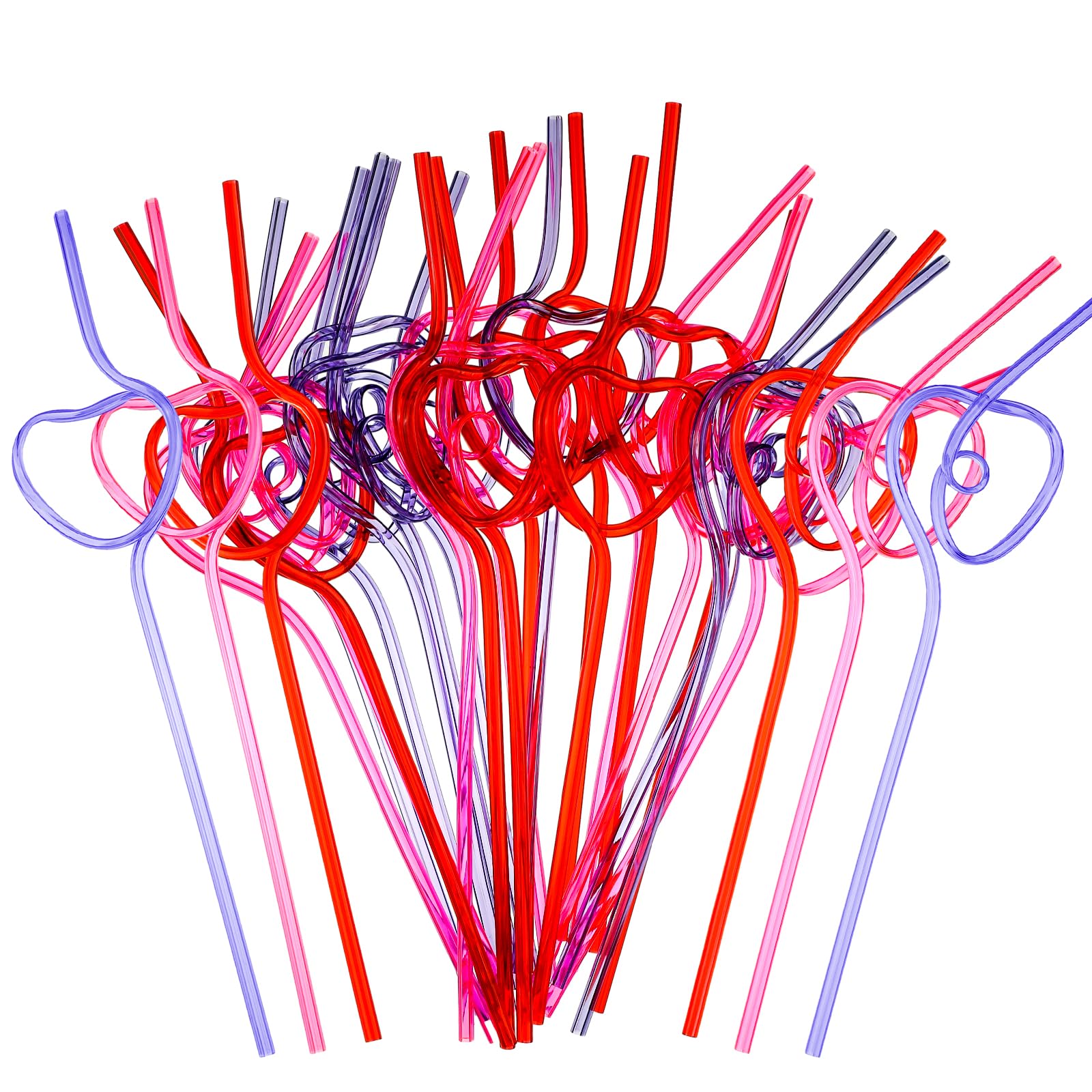Valentines Plastic Straws Heart Shaped Drinking Straws Decorative For Valentine'S Day Wedding Party Supplies(80 Pcs,Red, Pink, P