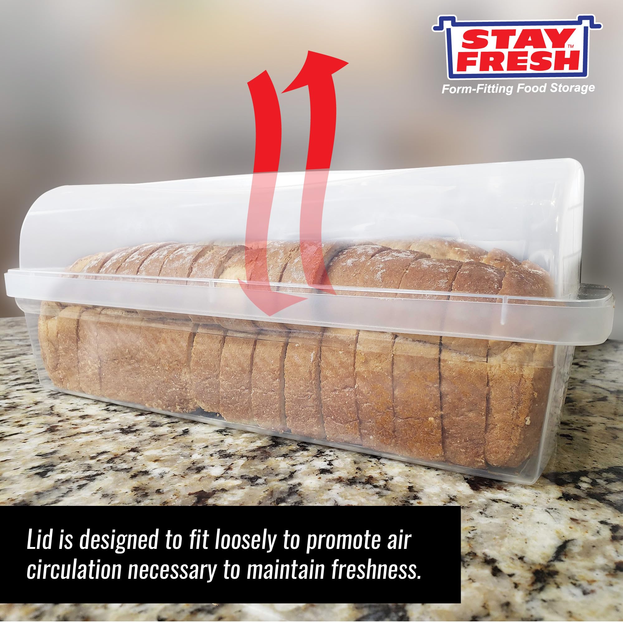 Plastic Bread Box Container - Kitchen Discovery - Bread Box Plastic Storage - Plastic Bread Holder For Keeping Flavor And Freshn