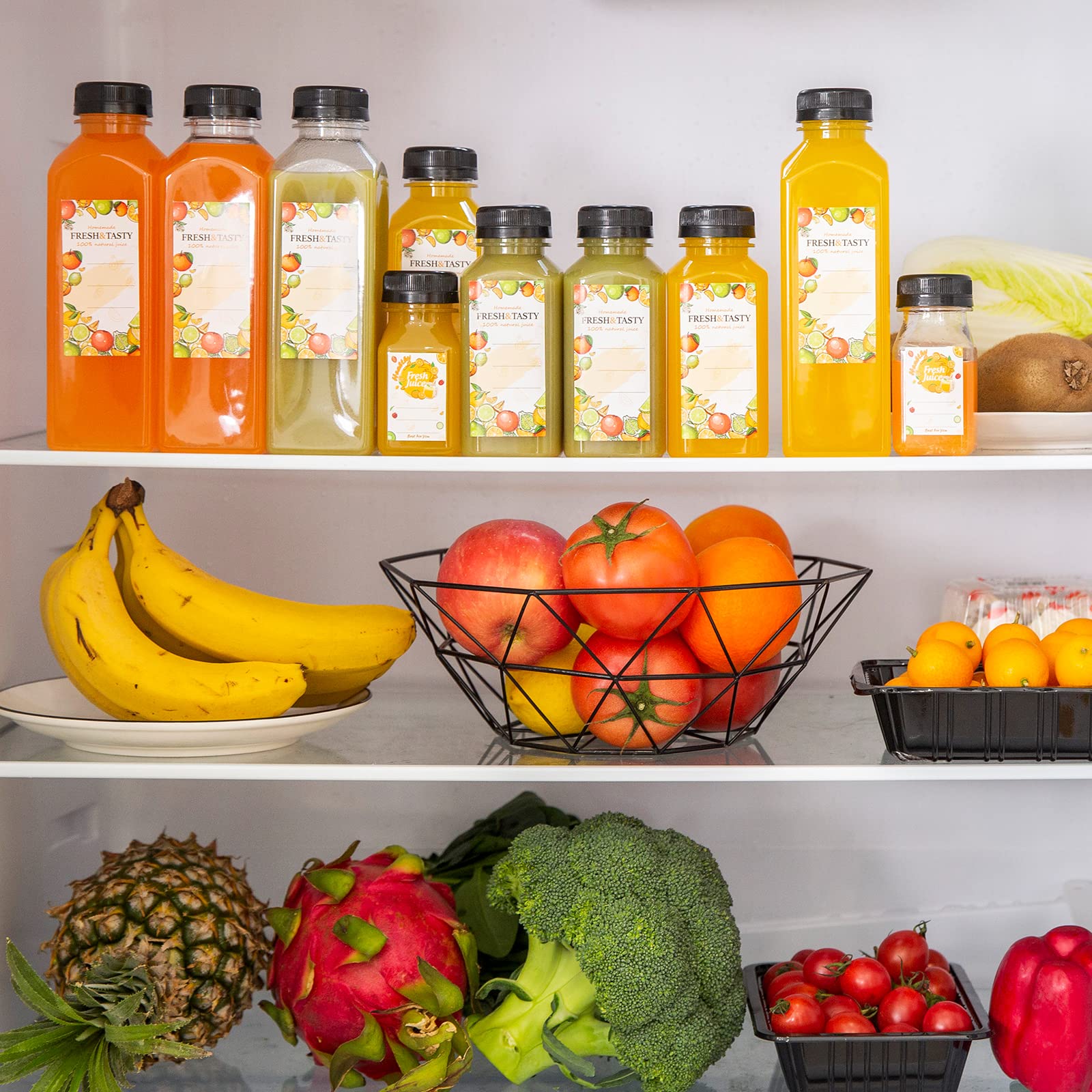 Tomnk 100Pcs Juice Bottles, 12Oz Plastic Bottles With Caps, Reusable Juice Bottles With Caps Clear Bulk Beverage Containers With