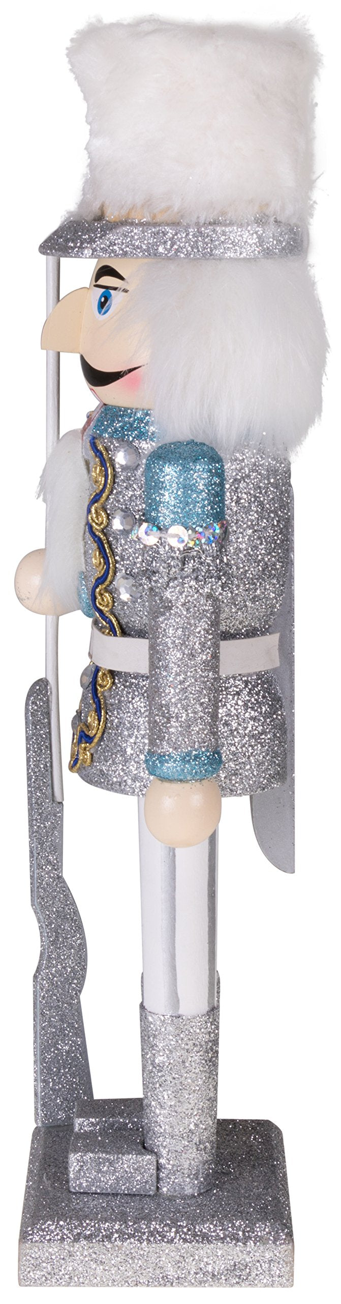 Clever Creations Snow King 14 Inch Traditional Wooden Nutcracker, Festive Christmas D  cor for Shelves and Tables