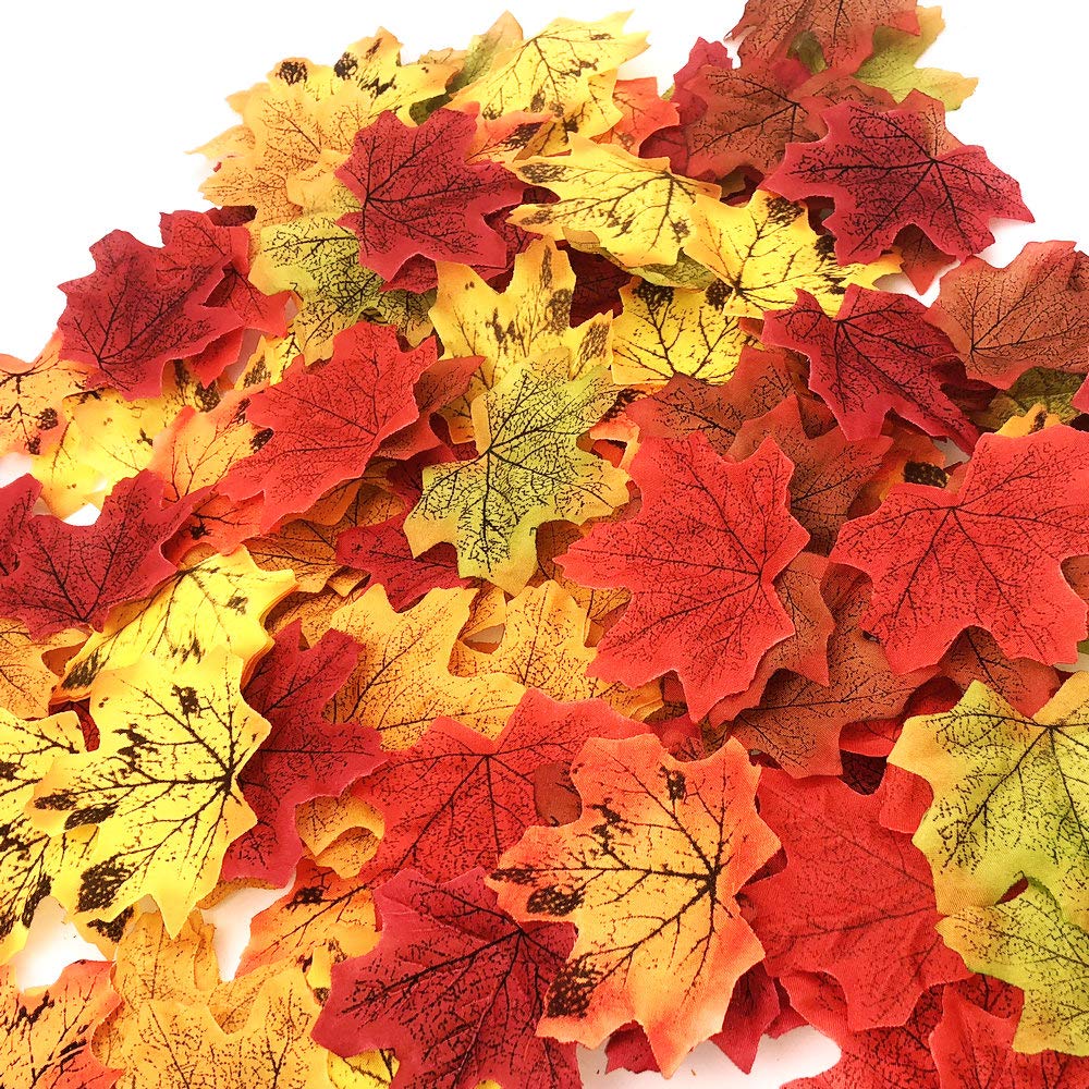 CODE FLORIST 200 Pcs Fall Artificial Maple Leaves for Thanksgiving,Weddings Decorations,Festival Events