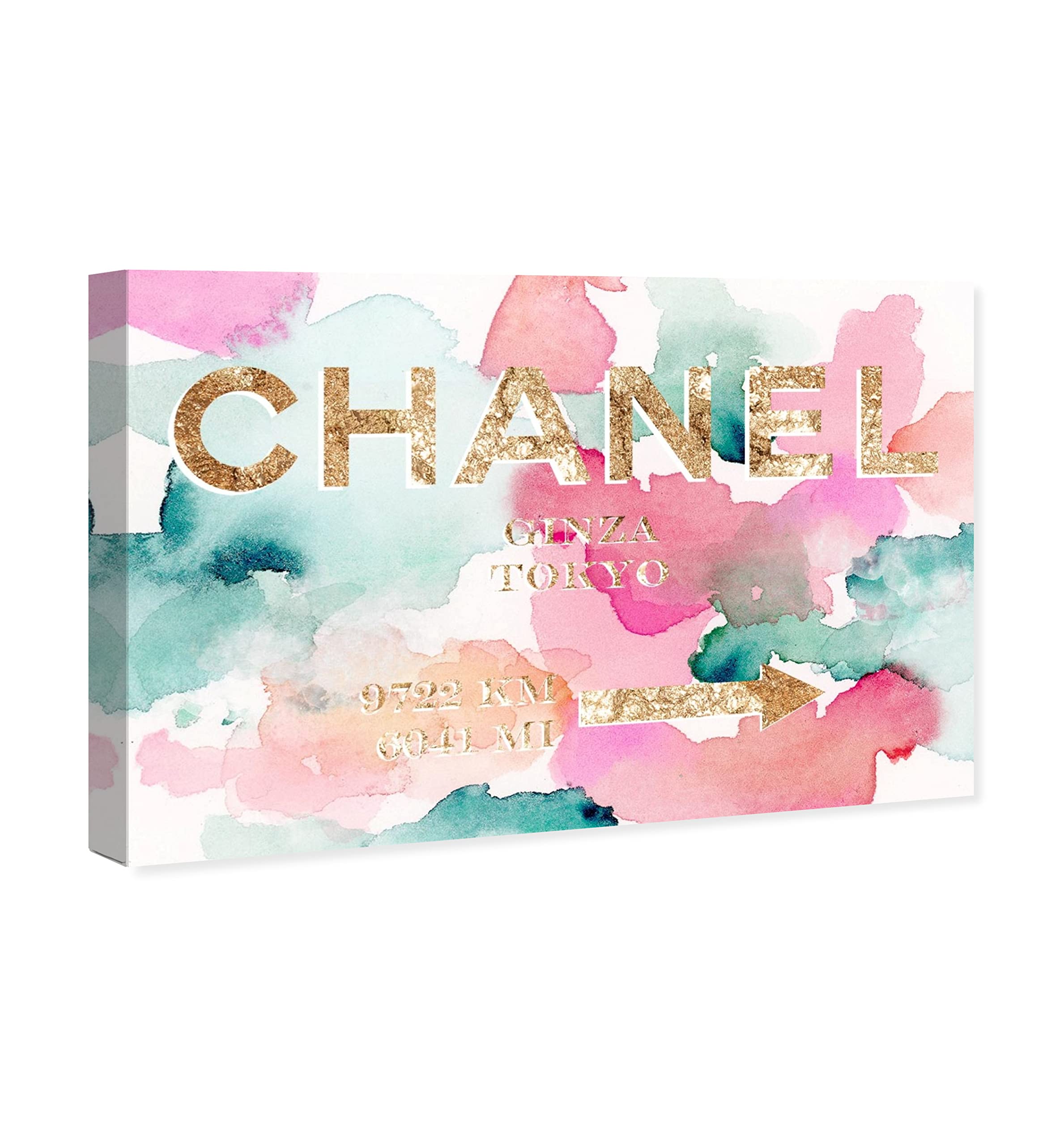 Oliver Gal Fashion And Glam Contemporary Canvas Wall Art Couture Road Ready To Hang Home Decor 24.0 X 36.0 Gold And Pink Canvas