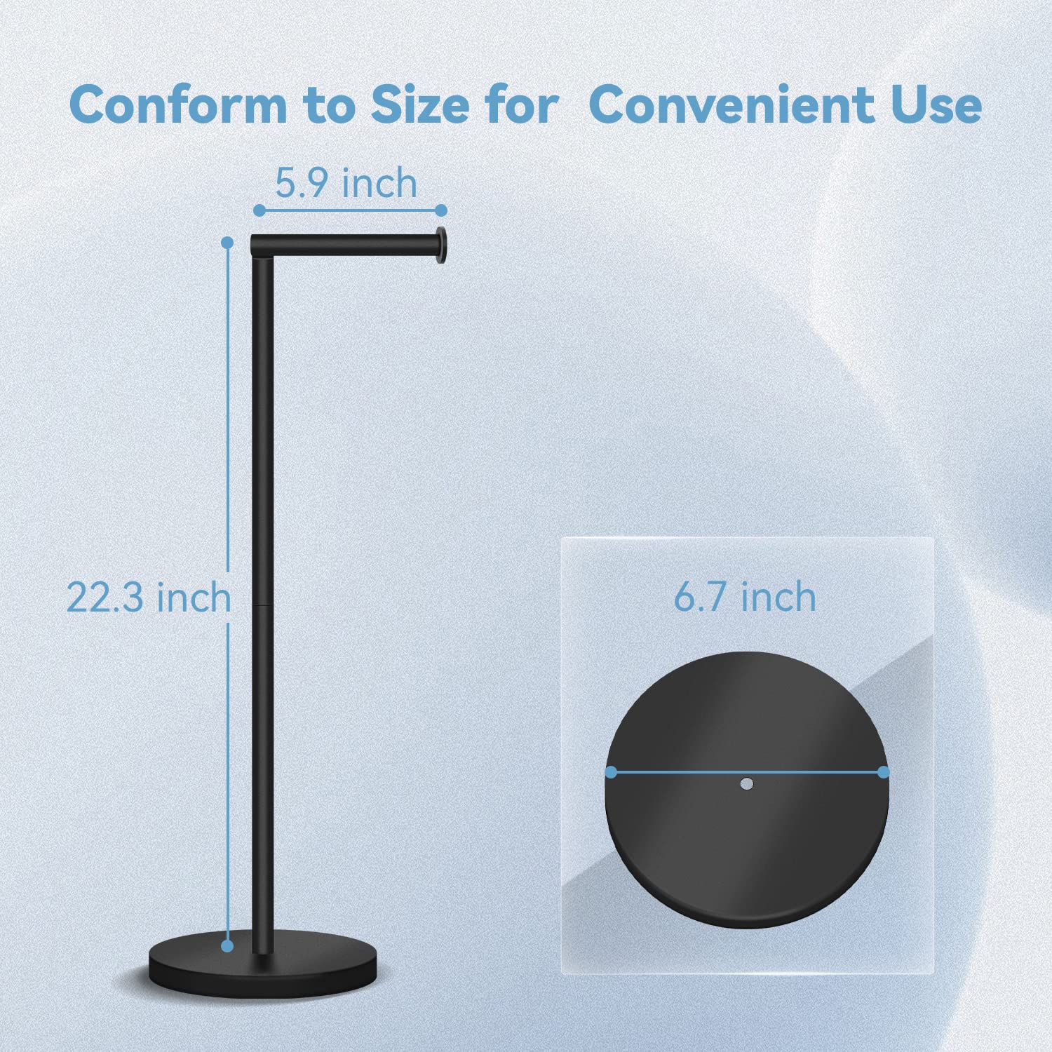 Rrm Bathroom Free Standing Toilet Paper Holder With Reserve Storage 3-4 Toilet Paper Rolls, 22-Inch Stainless Steel Stand (Matte