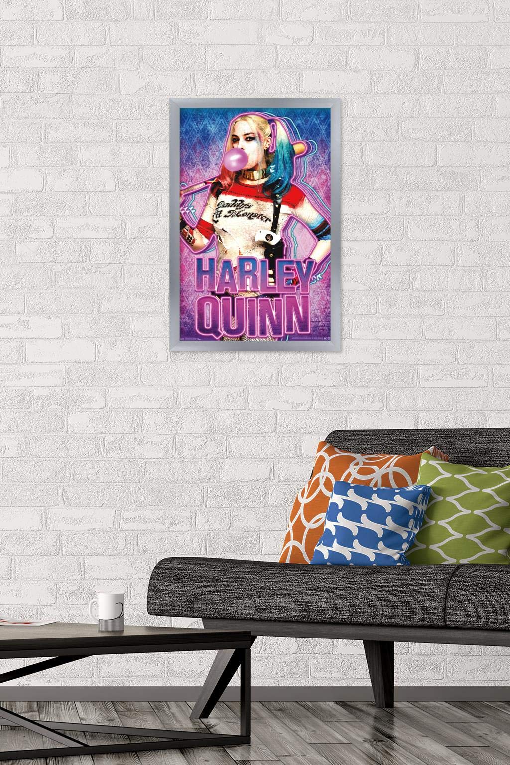 Trends International Dc Comics Movie - Suicide Squad - Harley Gum Wall Poster, 14.725'' X 22.375'', Silver Framed Version