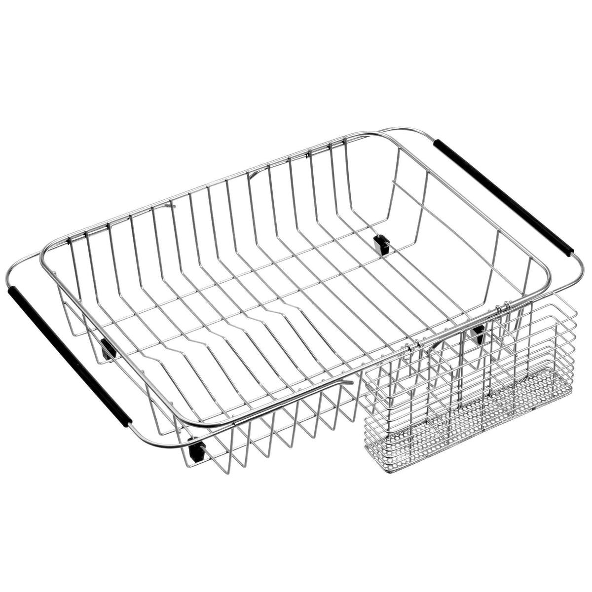 Slideep Expandable Dish Drying Rack, Stainless Steel Over The Sink Dish Rack, In Sink Or On Counter Dish Drainer With Stainless