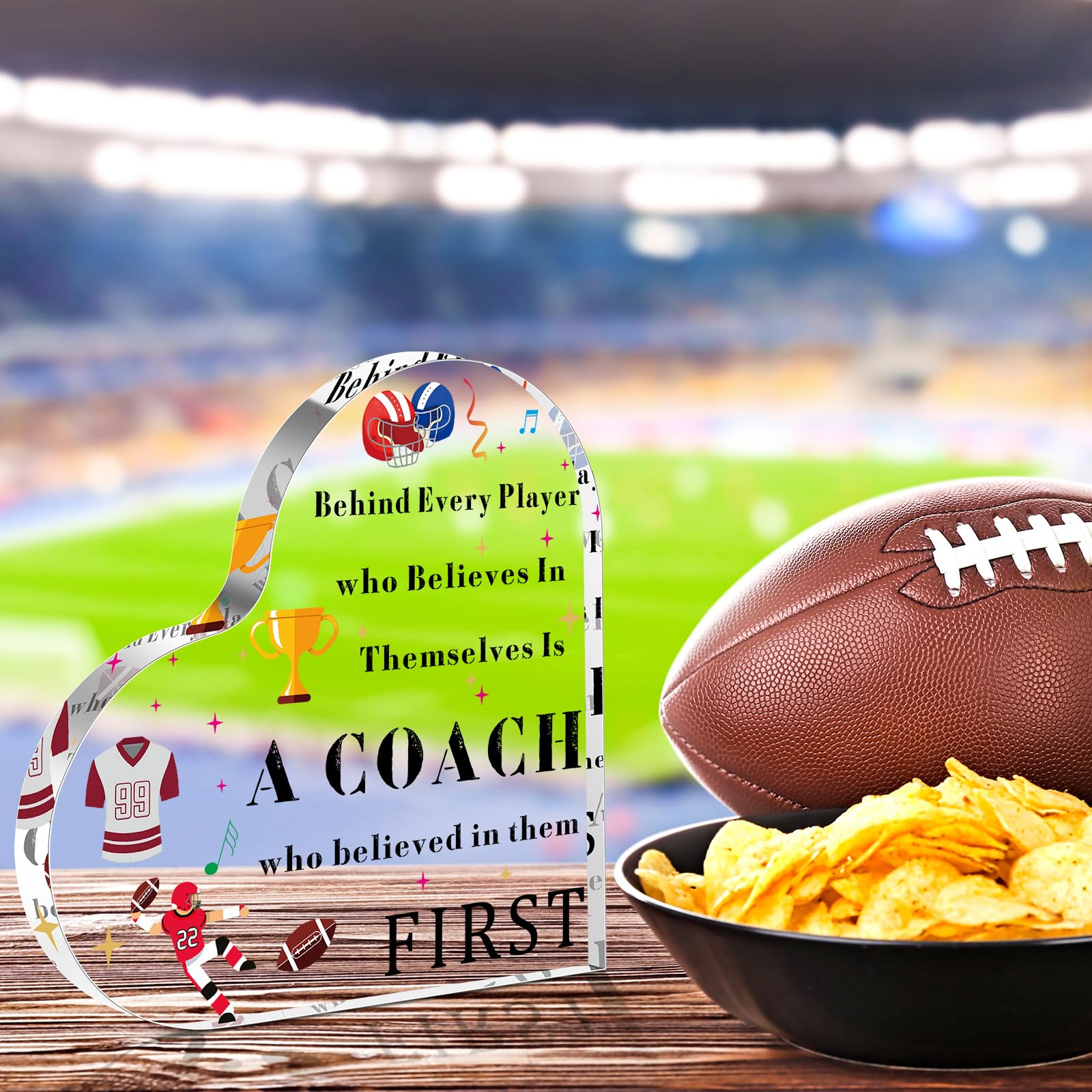 Acrylic Coach Gifts Thank You Gifts for Coaches Party Decorations Decorative Signs for Soccer Football Volleyball Coach Apprecia
