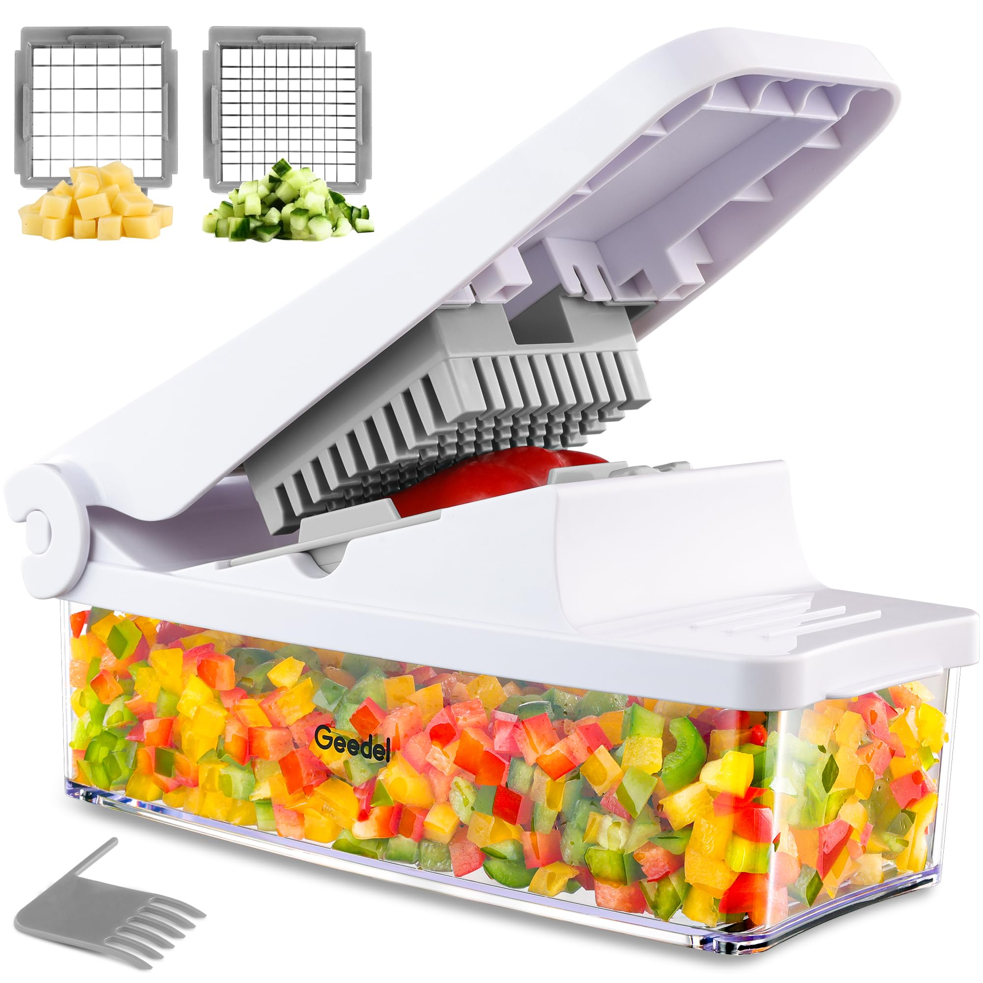 Geedel Vegetable Chopper, Onion Chopper Pro Food Chopper, Kitchen Vegetable Slicer Dicer Cutter, Veggie Chopper With Container F