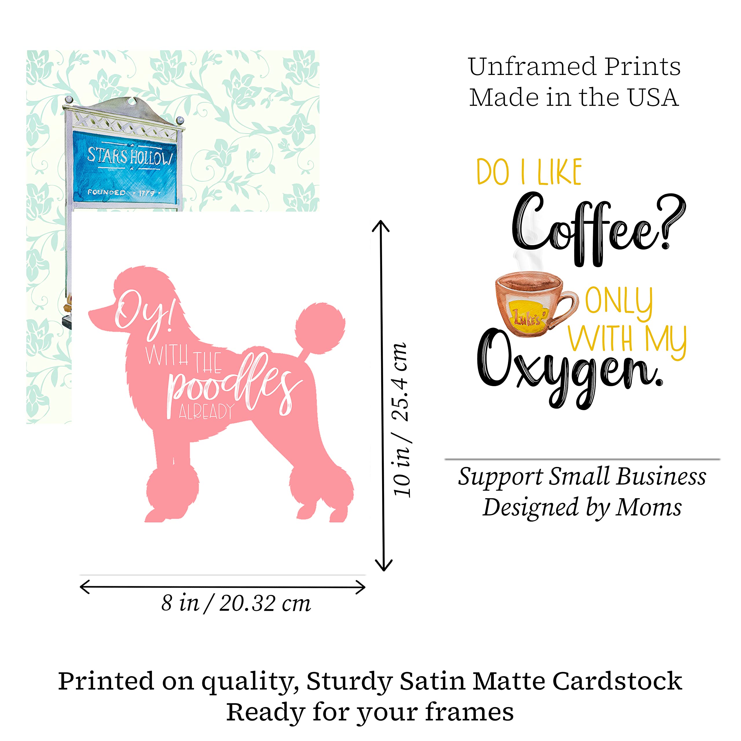 Coffee Oxygen - Tv Show Themed Character Wall Art Decor Room Prints Typography Sign Gift Set Pictures