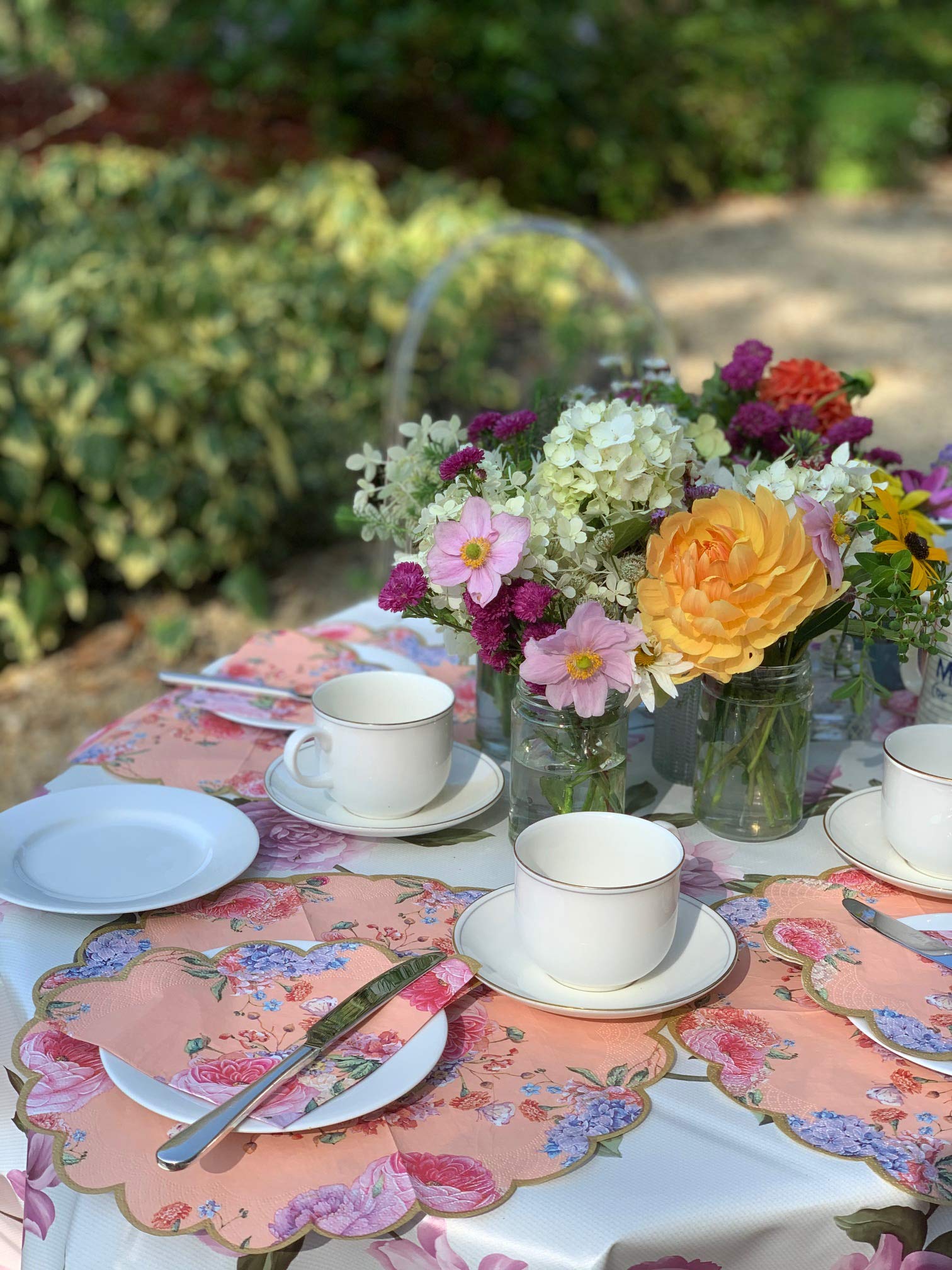 Talking Tables Truly Scrumptious Pack Of 20 Floral Scalloped Napkins | Vintage Afternoon Tea Party Tableware For Decoupage, Birt