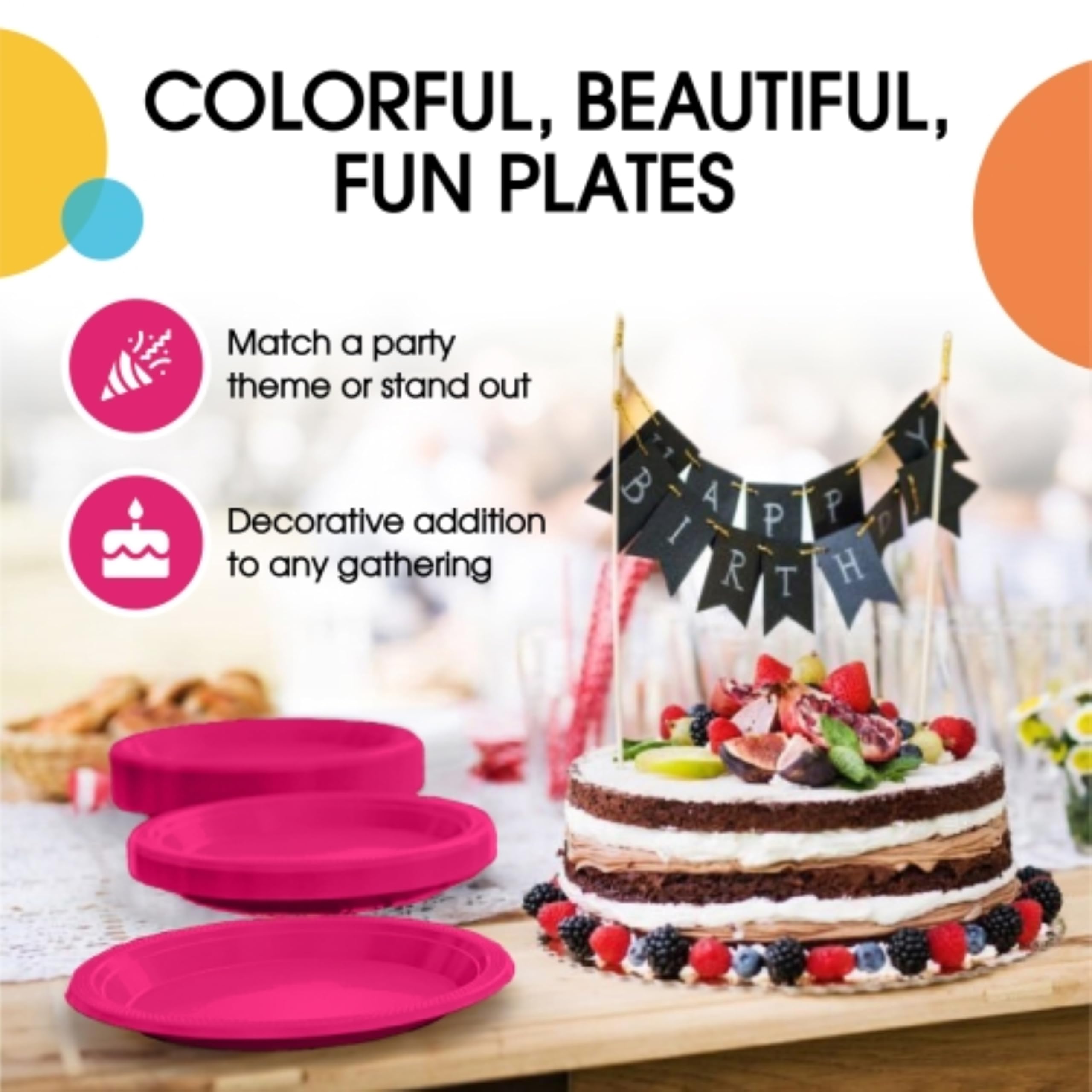 Exquisite Cerise Plastic Plates For Party 9 Cerise Disposable Plates For Party Supplies 50 Pcs Disposable Dinner Plate Heavy D