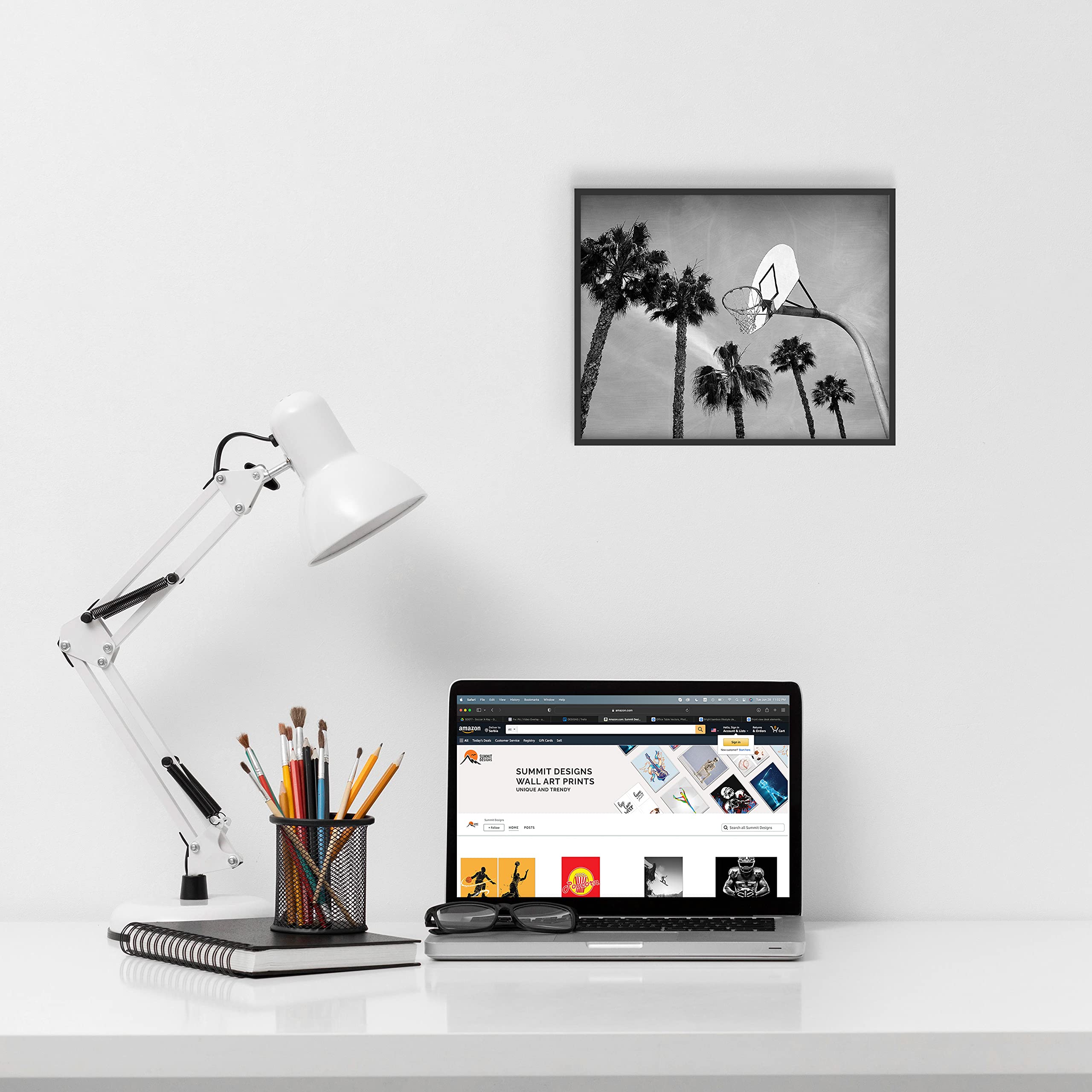 Basketball Wall Art Prints - Single (11X14) Unframed Poster Photos - Bedroom - Man Cave Decor Kids Bedroom Gift Idea - Black And