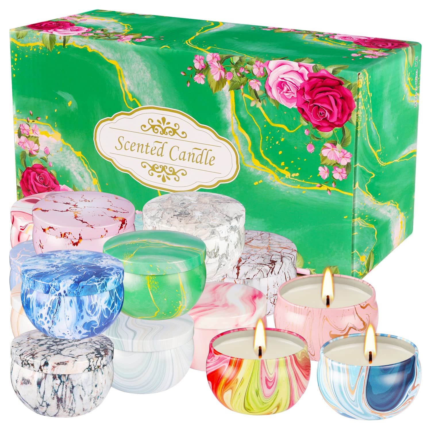 16 Packs Scented Candle Gift Set for Mom, Woman, 2.5oz Aromatherapy Home Bath Yoga, Natural Soy Wax Candles, Fragrance Mothers D