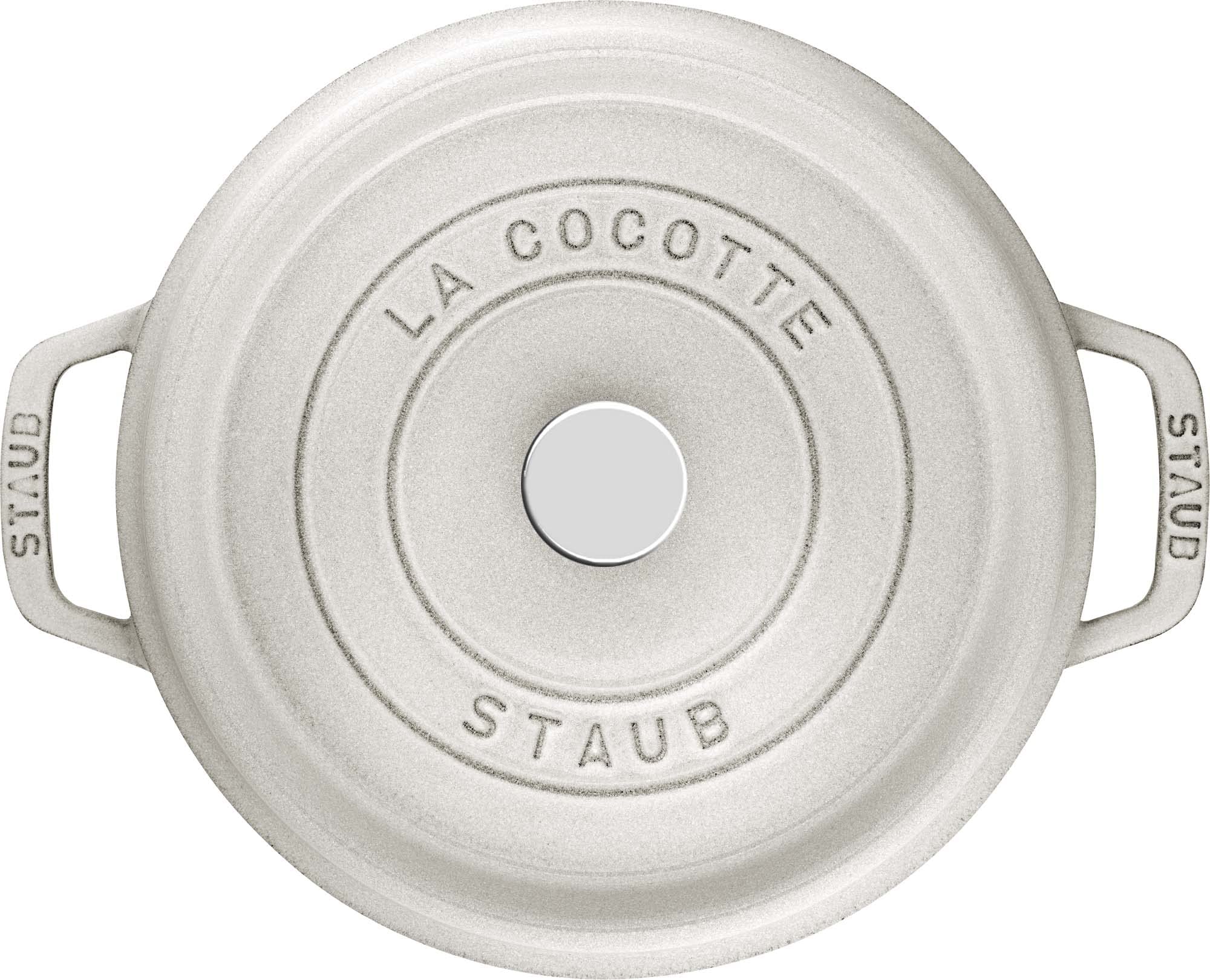 Staub Cast Iron 2.75-Qt Round Cocotte - White Truffle, Made In France
