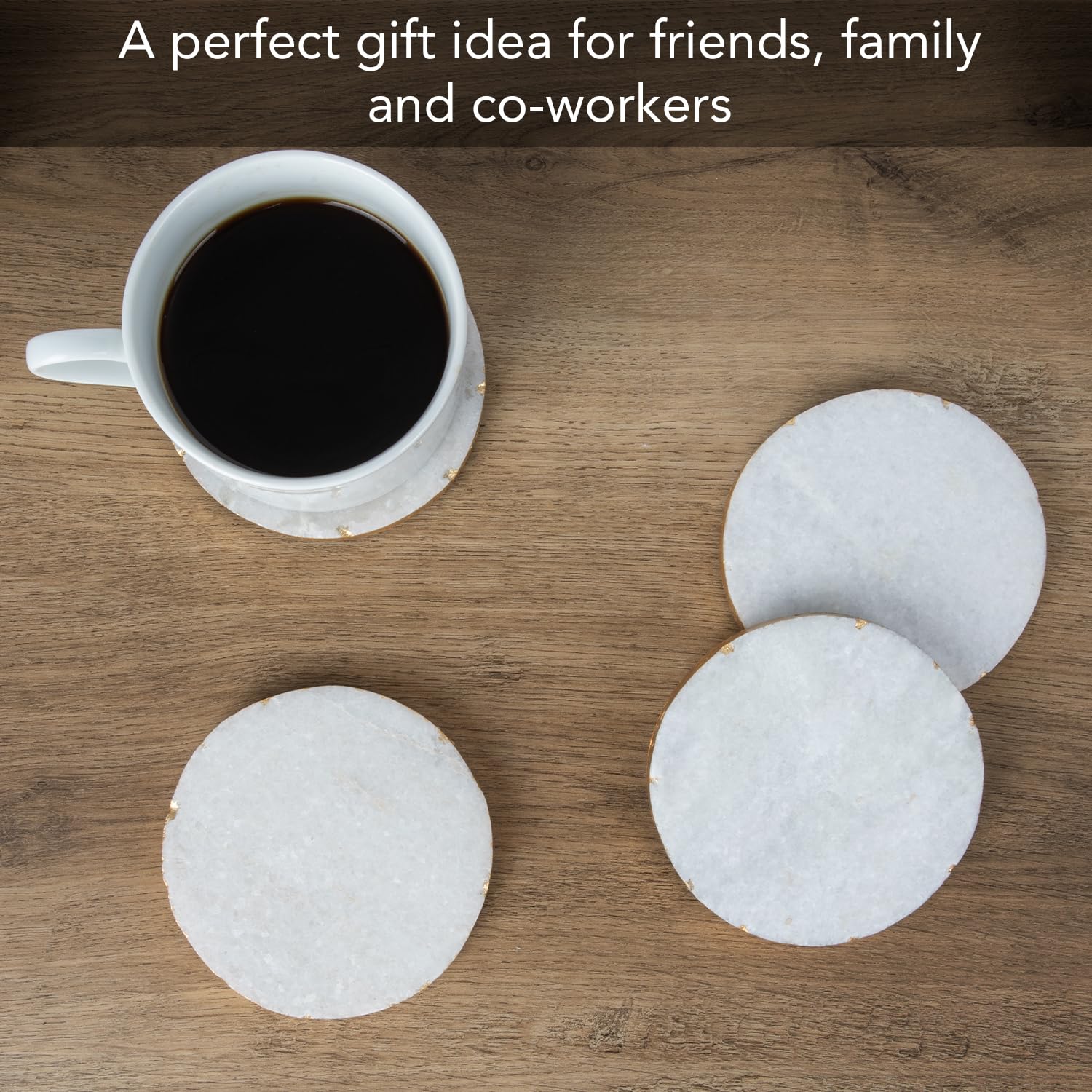 Thirstystone Marble Coasters, 4'' X 4'' X 1.5'', Round