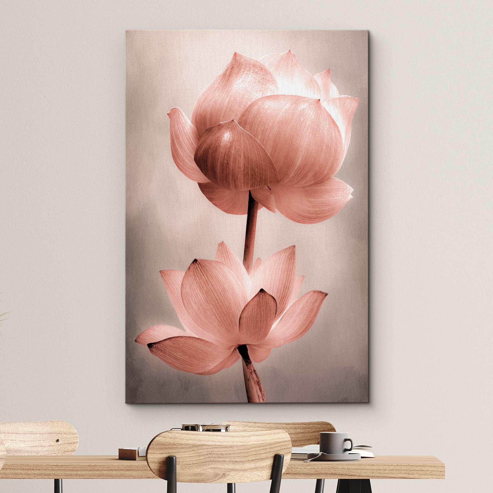 Wall26 Canvas Wall Art - Closeup Of Lotus Flower - Gallery Wrap Modern Home Art | Ready To Hang - 24X36 Inches