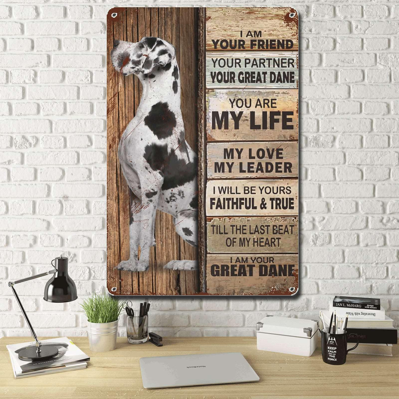 Lygond Metal Sign Tin Sign Vintage Wall Art I Am Your Friend Gift For Great Dane Lovers Dog Lovers Vintage Wall Art Prints Funny