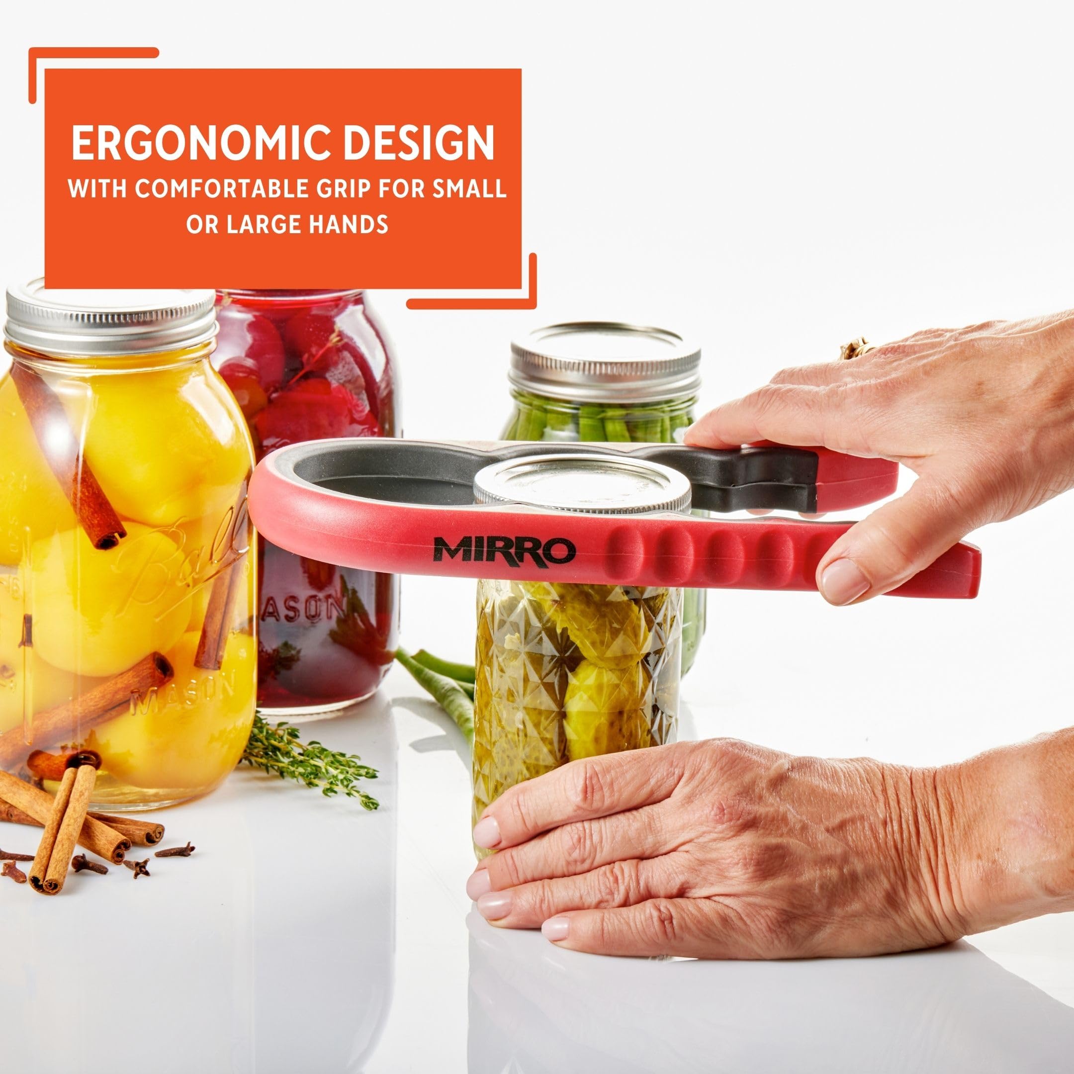 Mirro 4-Hole Silicone Folded Red Canning Jar And Bottle Opener Mir 11306