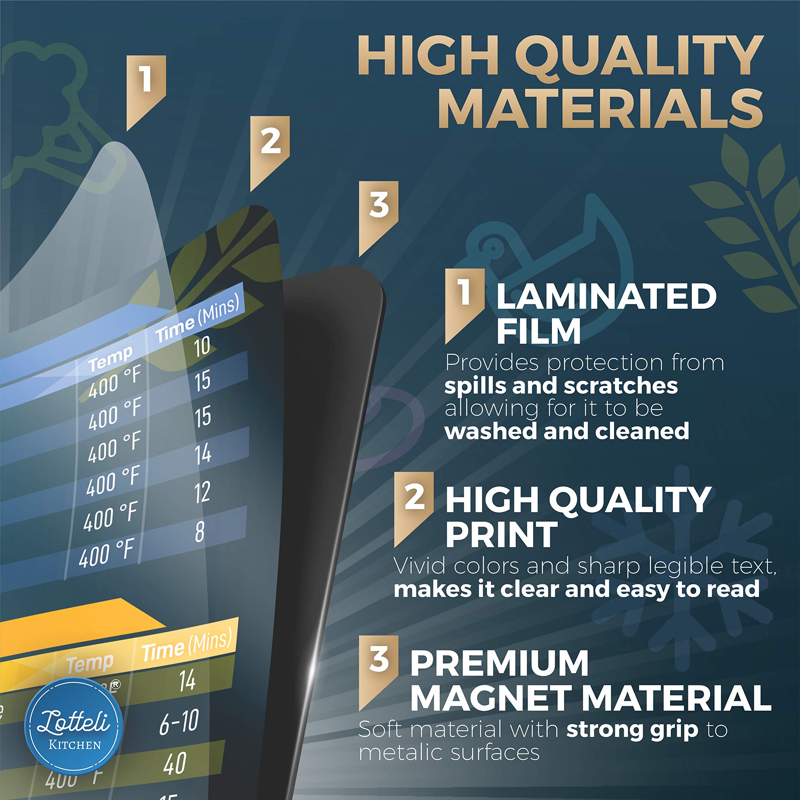 Air Fryer Magnetic Cheat Sheet Set, Air Fryer Accessories Cookbook, Airfryer Accessory Magnet Sheet Quick Reference Guide For Co