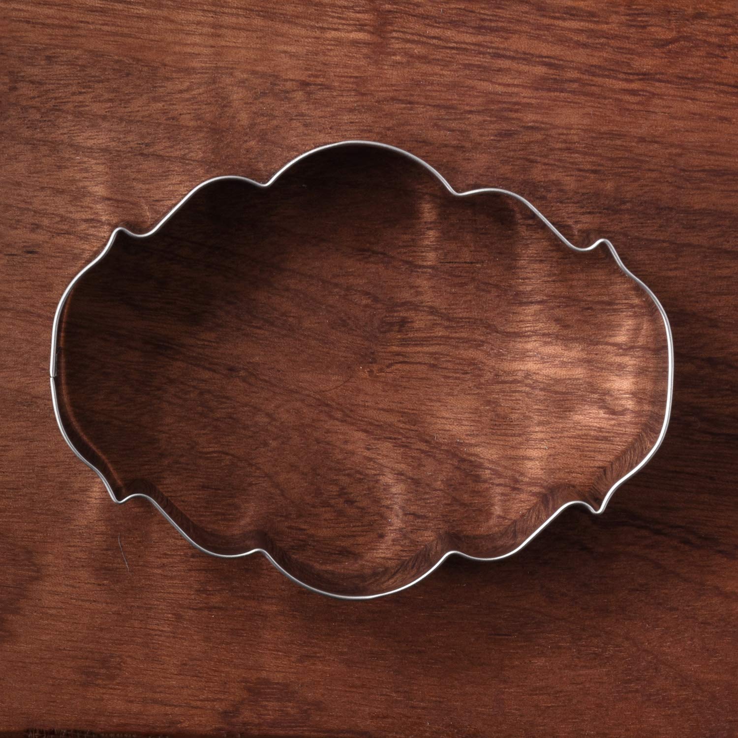 Liliao Plaque Oval Cookie Cutter - 4.4 X 3.2 Inches - Stainless Steel