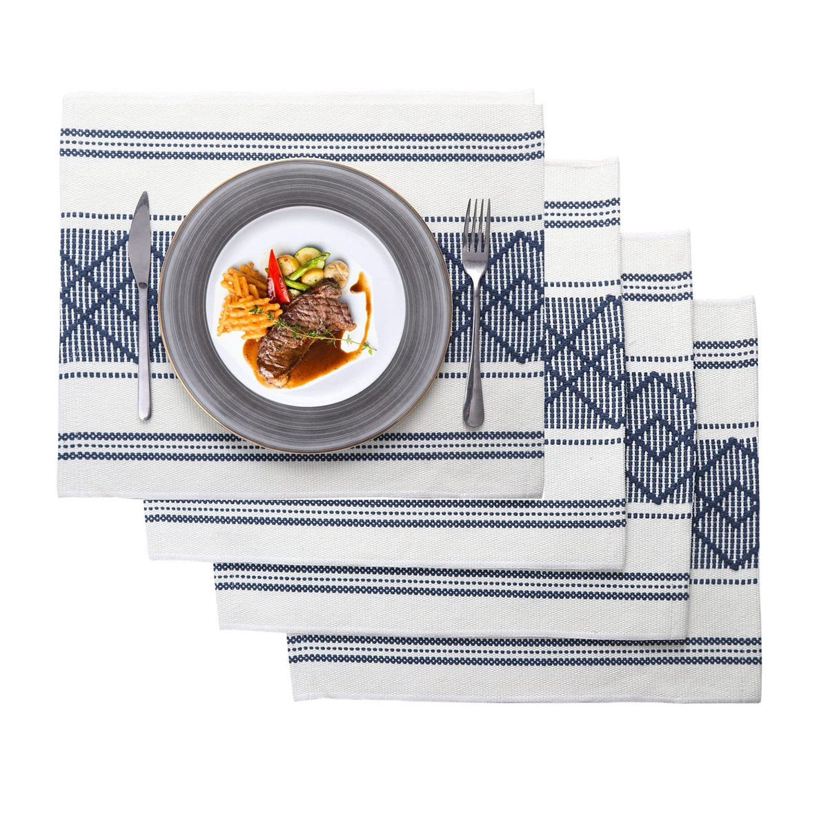 Lufeijiashi Elegant Thick Placemats For Dining Table Decor Farmhouse Heat Resistant Table Place Mats Set Of 4 Quality Woven Clot