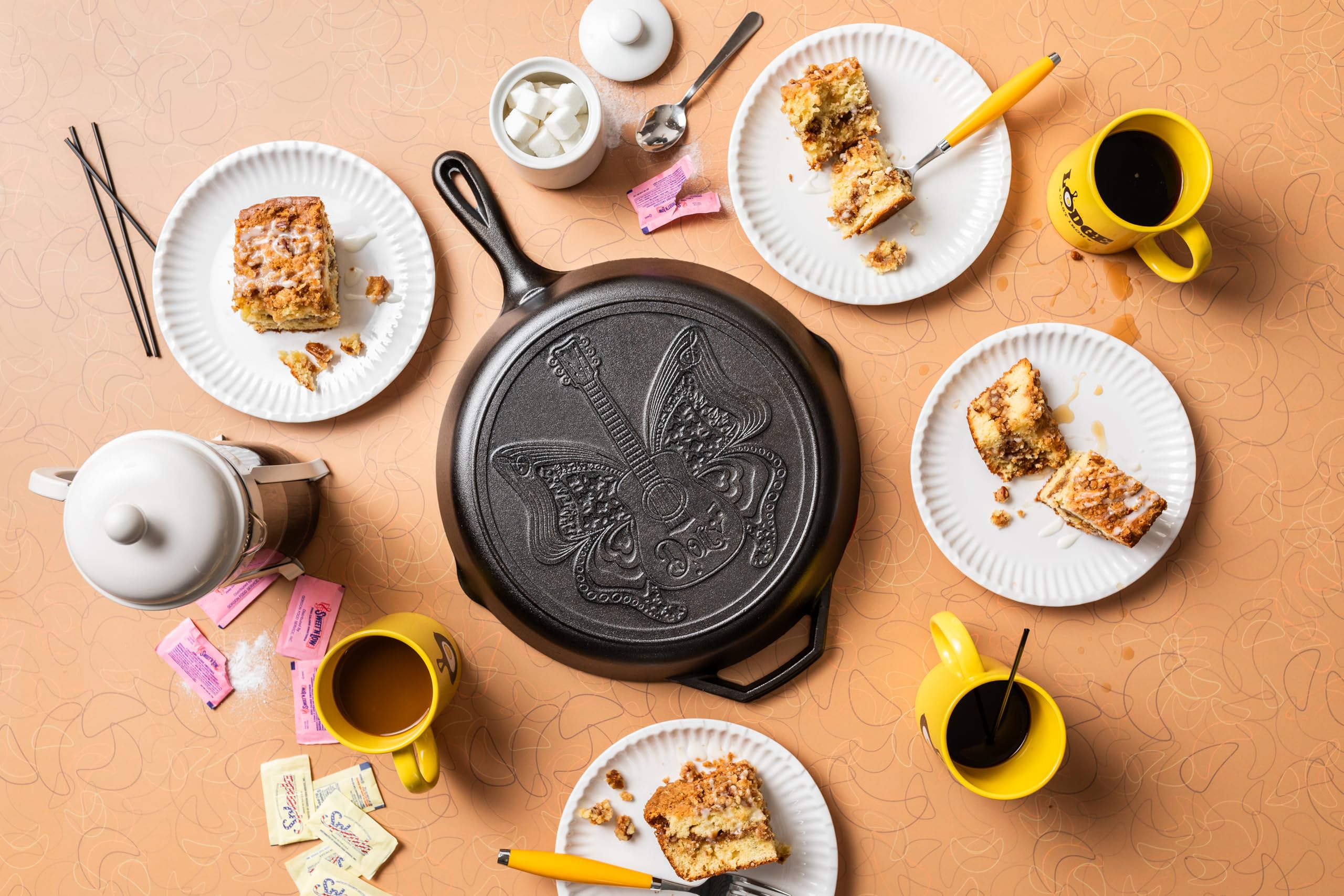 Lodge 12 Inch Dolly Parton Pre-Seasoned Cast Iron Stamped Skillet - Signature Teardrop Handle - Use In The Oven, On The Stove, O