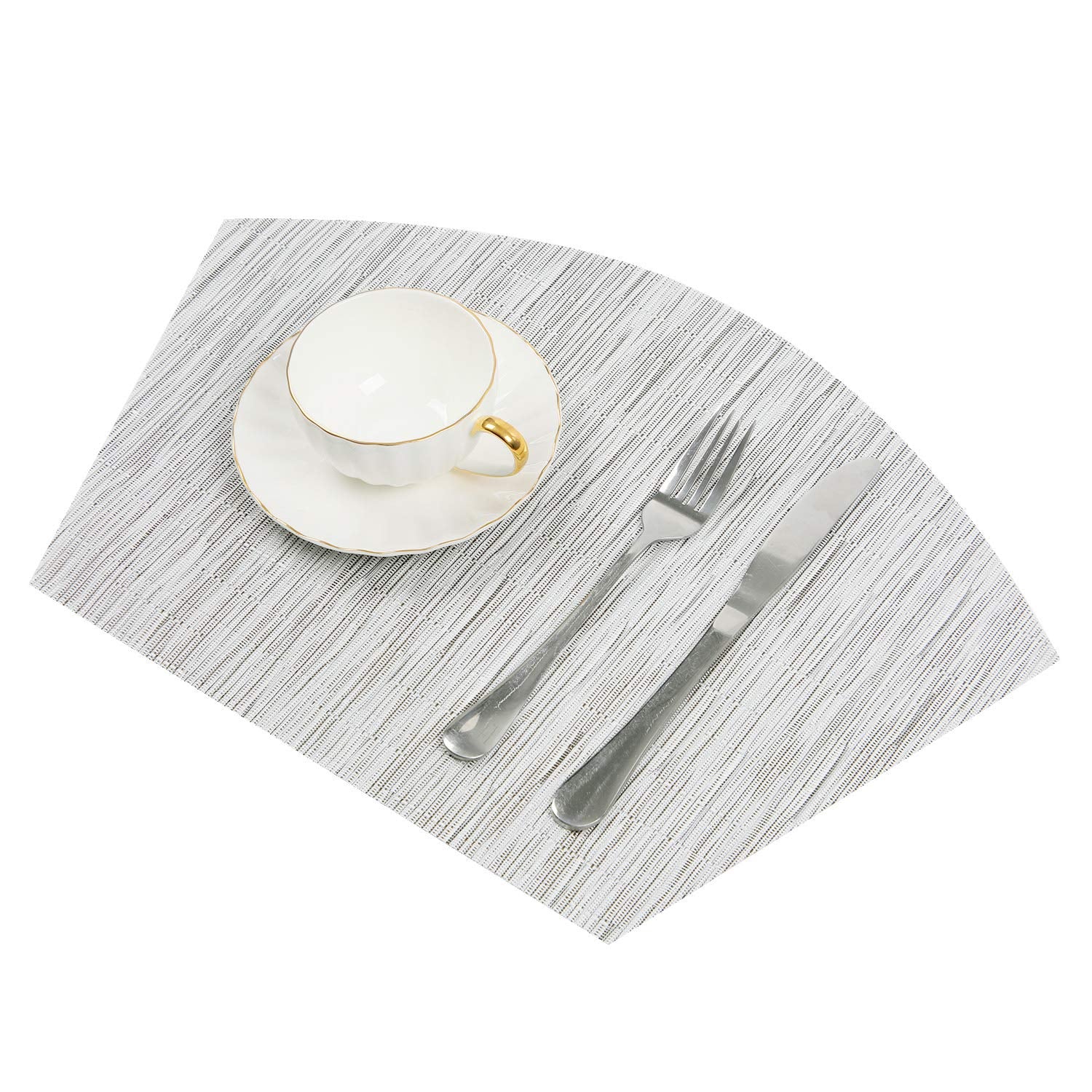 Shacos Round Table Placemats Set Of 5 Wedge Shaped Place Mat With Round Centerpiece Mat Heat Resistant Table Mats Washable (5, G