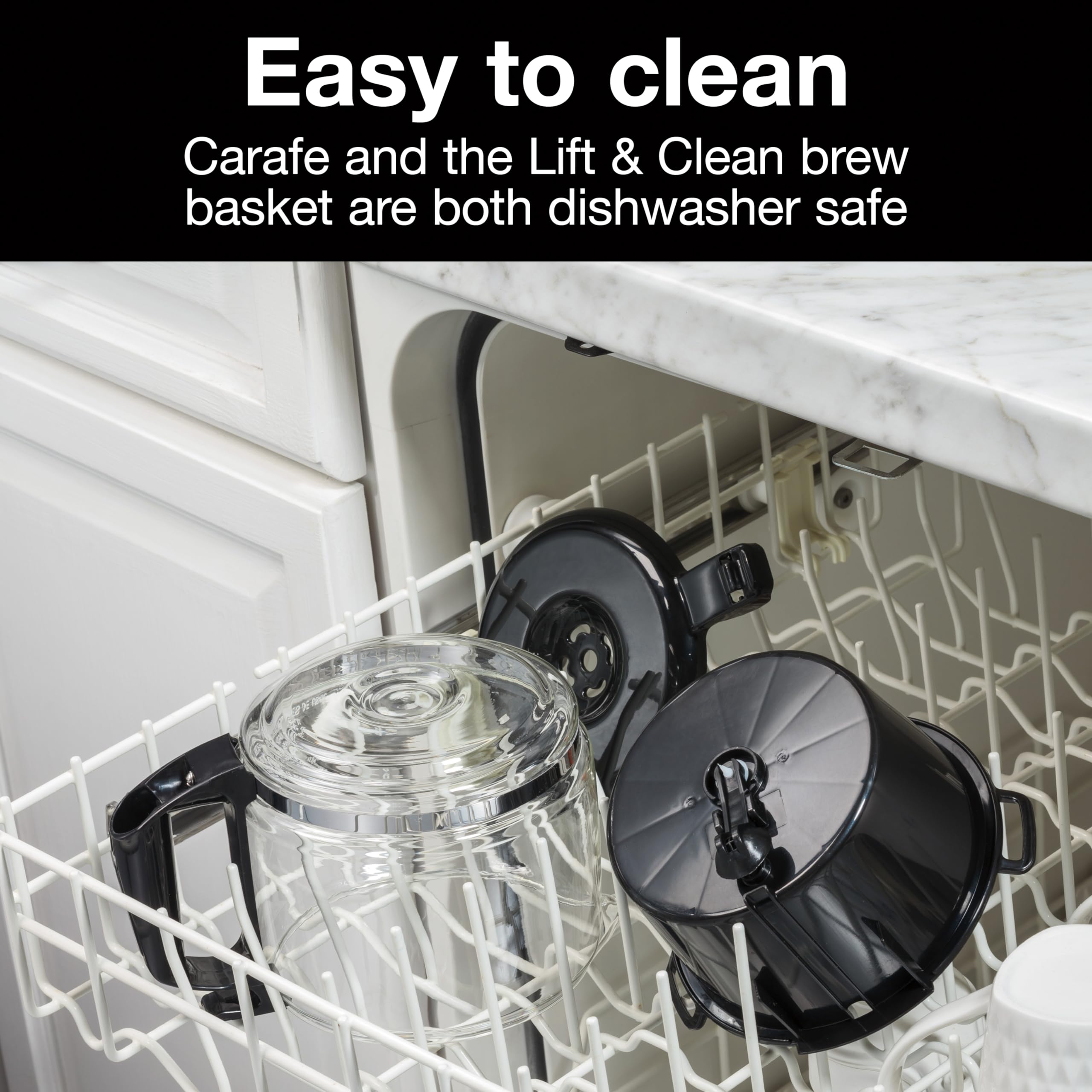 Proctor Silex Coffee Maker, Works With Smart Plugs That Are Compatible With Alexa, Auto Pause And Serve, 10-Cup, Black