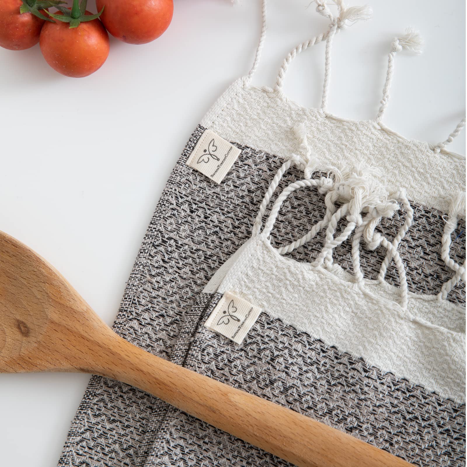 Smyrna Turkish Cotton Vintage Series Kitchen Dish Towels Pack Of 4, Machine Washable Wash Cloths, Ultra Soft, Absorbent, Prewash