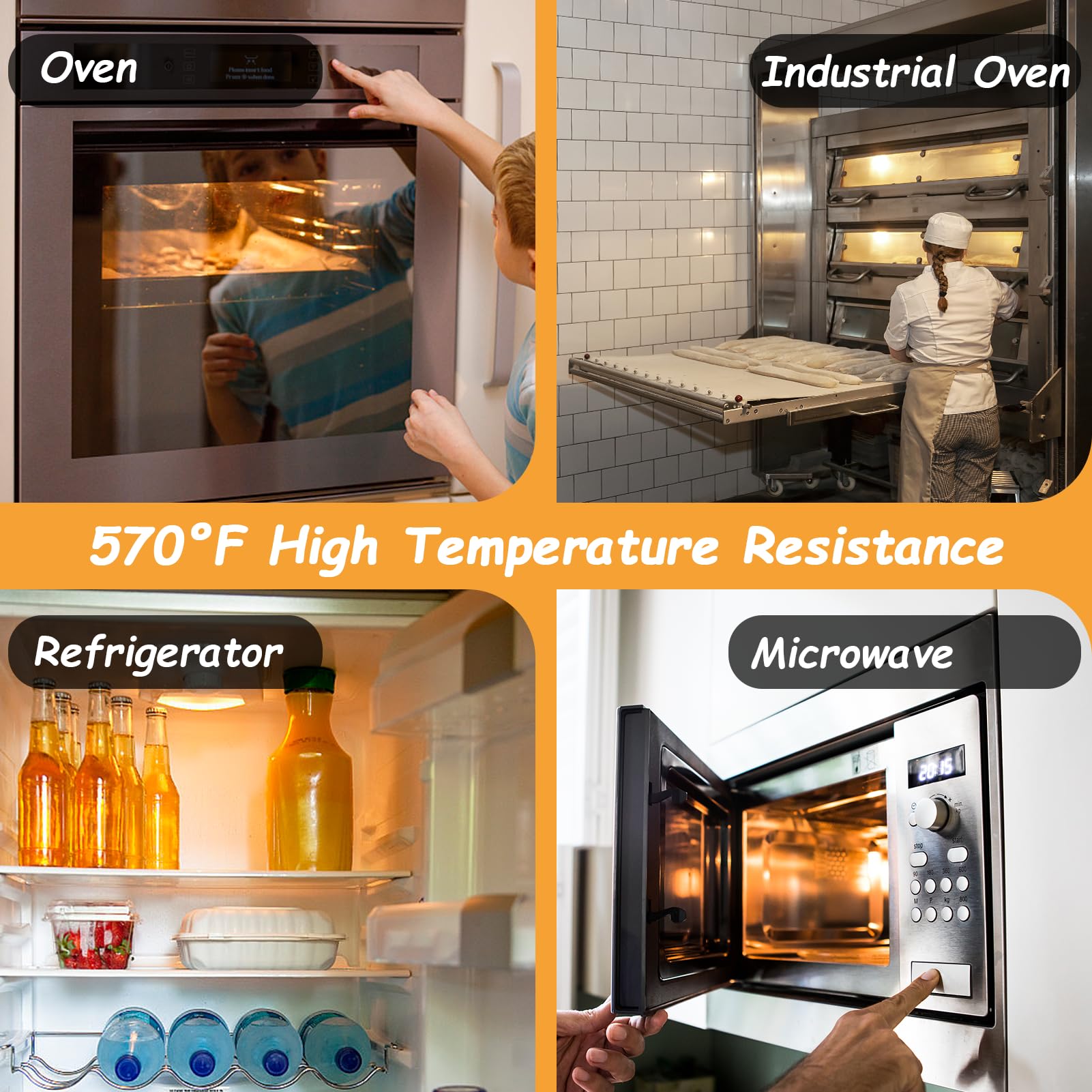 Cylyt 4-Pack Oven Light Bulbs 40 Watts Appliance Bulb, E26 A15 120V High Heat Bulbs For Stove Hood, Refrigerator, Microwave, War