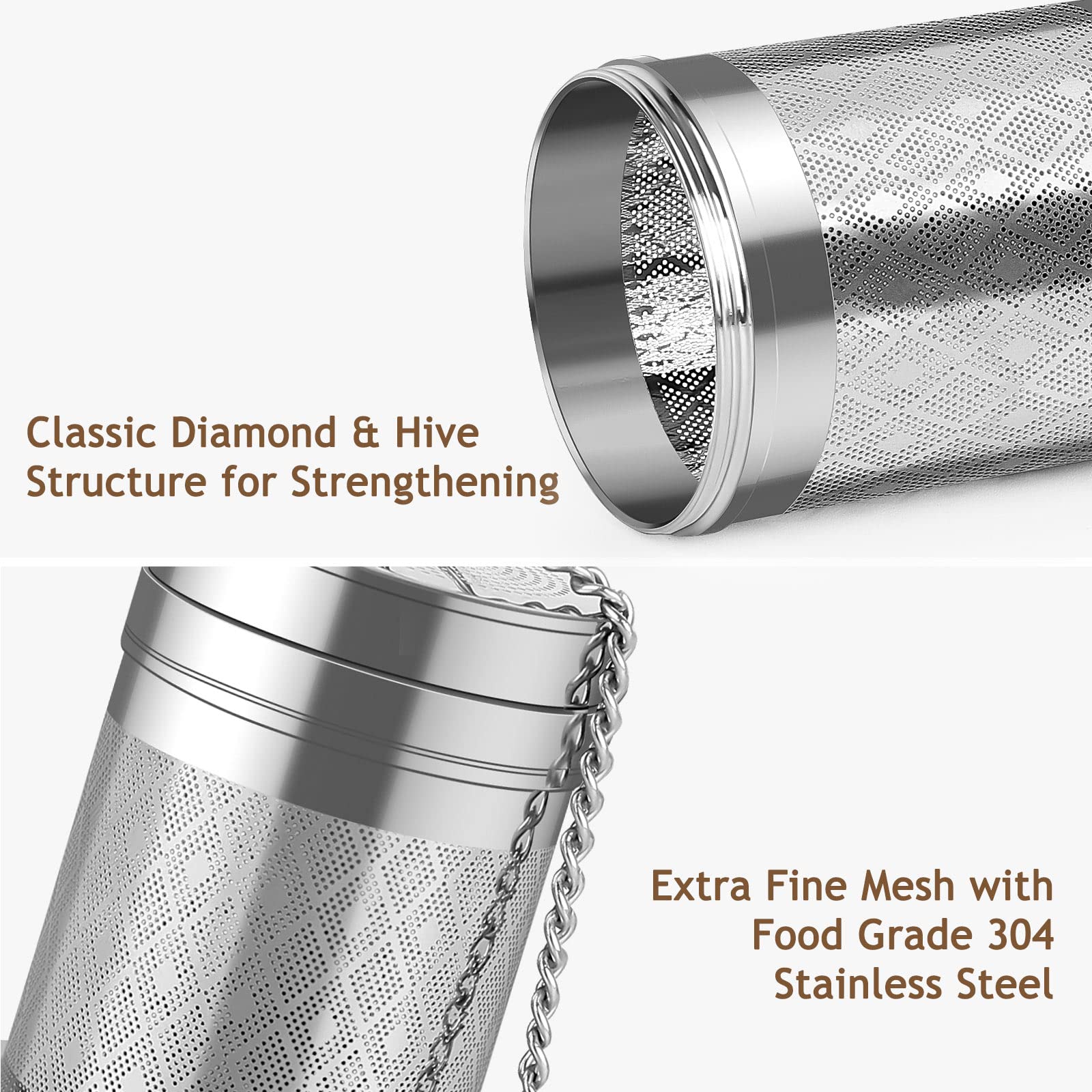 Tea Infusers for Loose Tea  18/8 Stainless Steel Tea Strainer Set  Extra Fine Mesh Tea Steeper for Brew Tea  Spices & Seasoning
