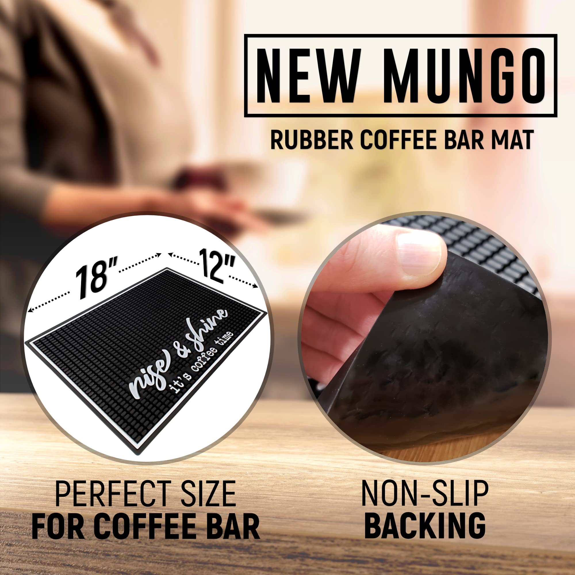 New Mungo Coffee Bar Mat - Coffee Bar Accessories For Coffee Station, Coffee Accessories, Coffee Bar Decor, Coffee Decor - Rise
