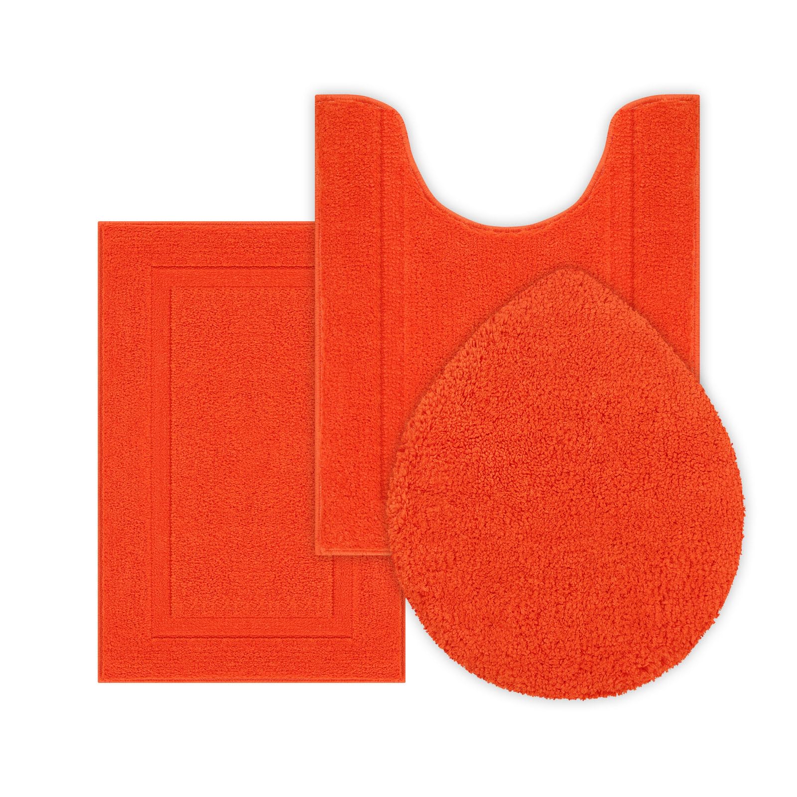 Shacos Microfiber Bathroom Rugs Sets 3 Piece, Extra Soft Absorbent Non Slip Bath Rugs Machine Washable Dry Shaggy Bath Mats With