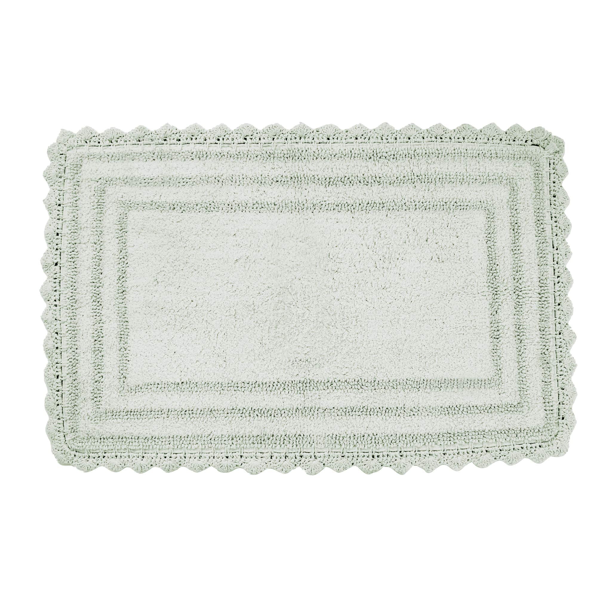 Rajrang Bringing Rajasthan To You Bath Rug For Bathroom Kitchen Spa With Crochet Cotton Absorbent Soft Reversible Woven Bath Mat