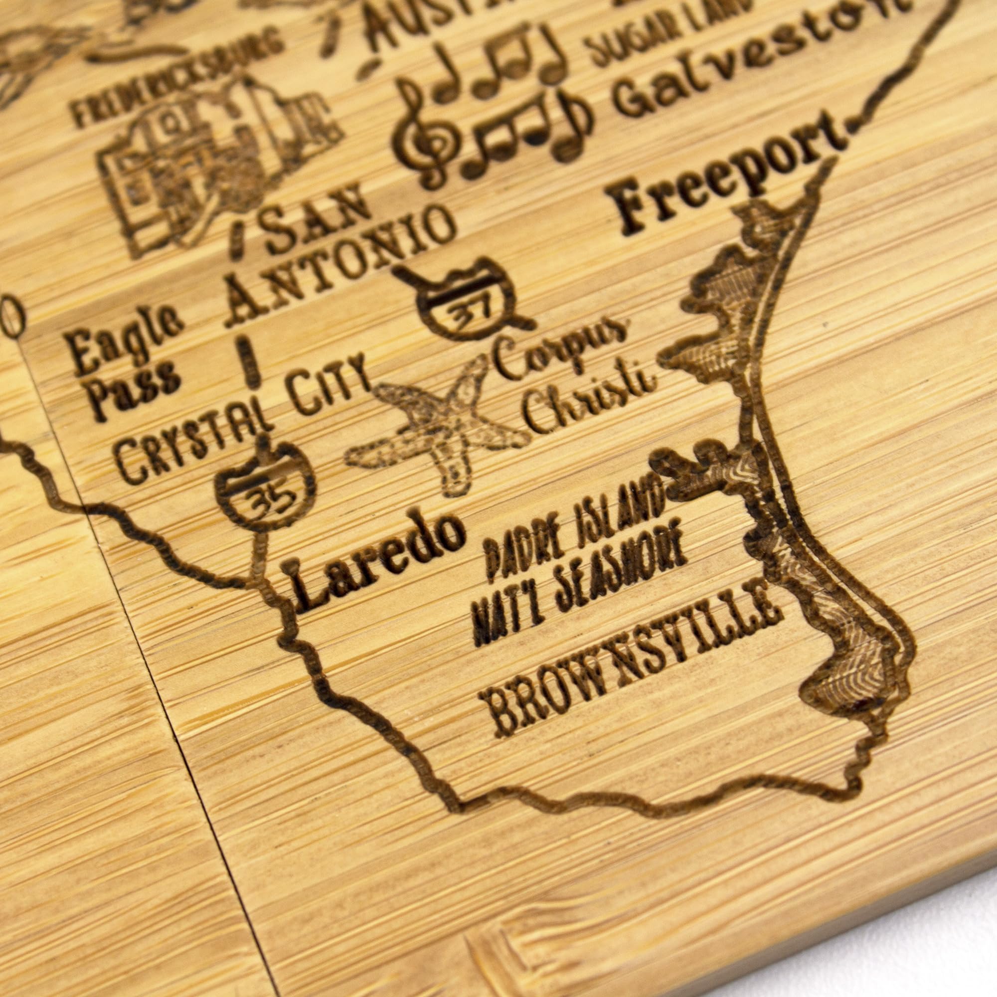 Totally Bamboo Texas State Puzzle 4 Piece Bamboo Coaster Set With Case